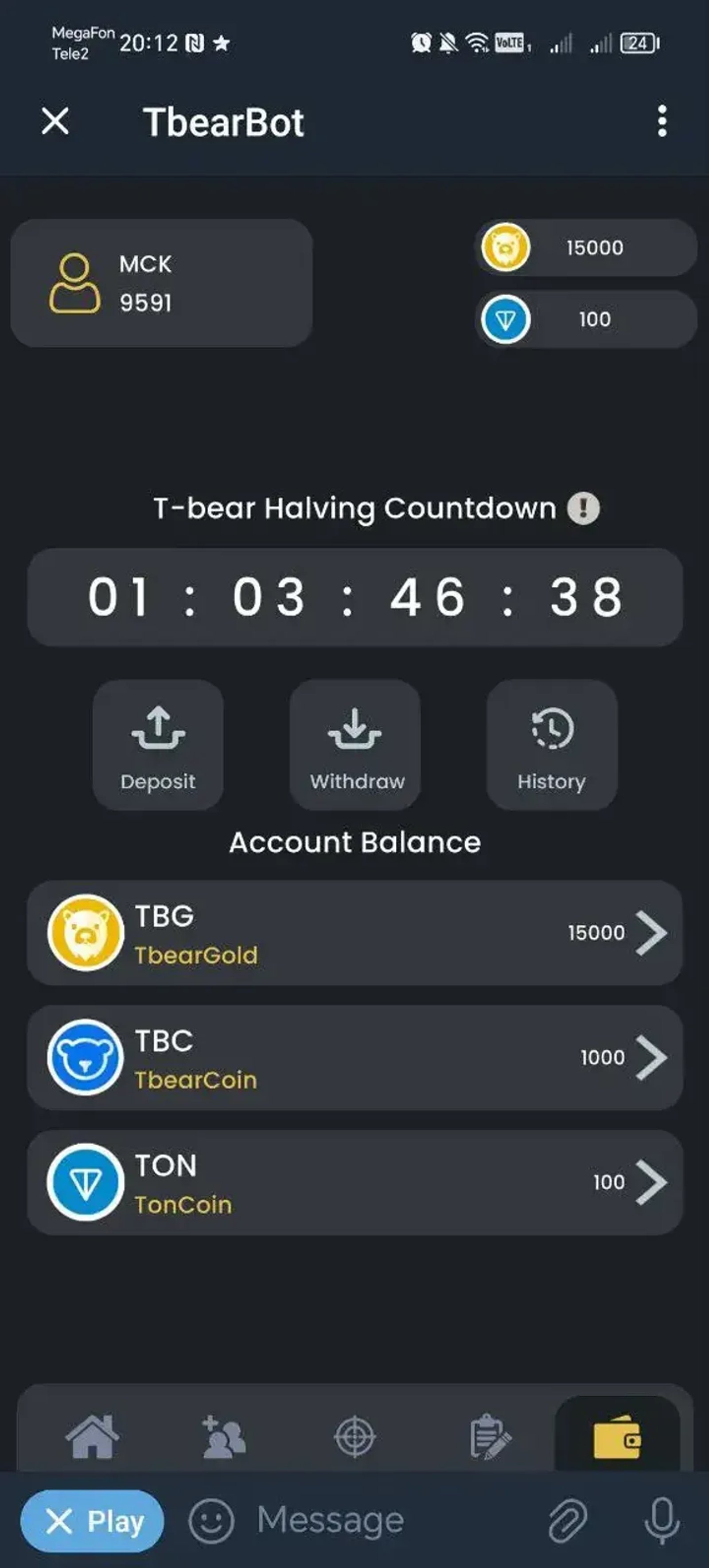TbearBot в Телеграм — скриншот 1