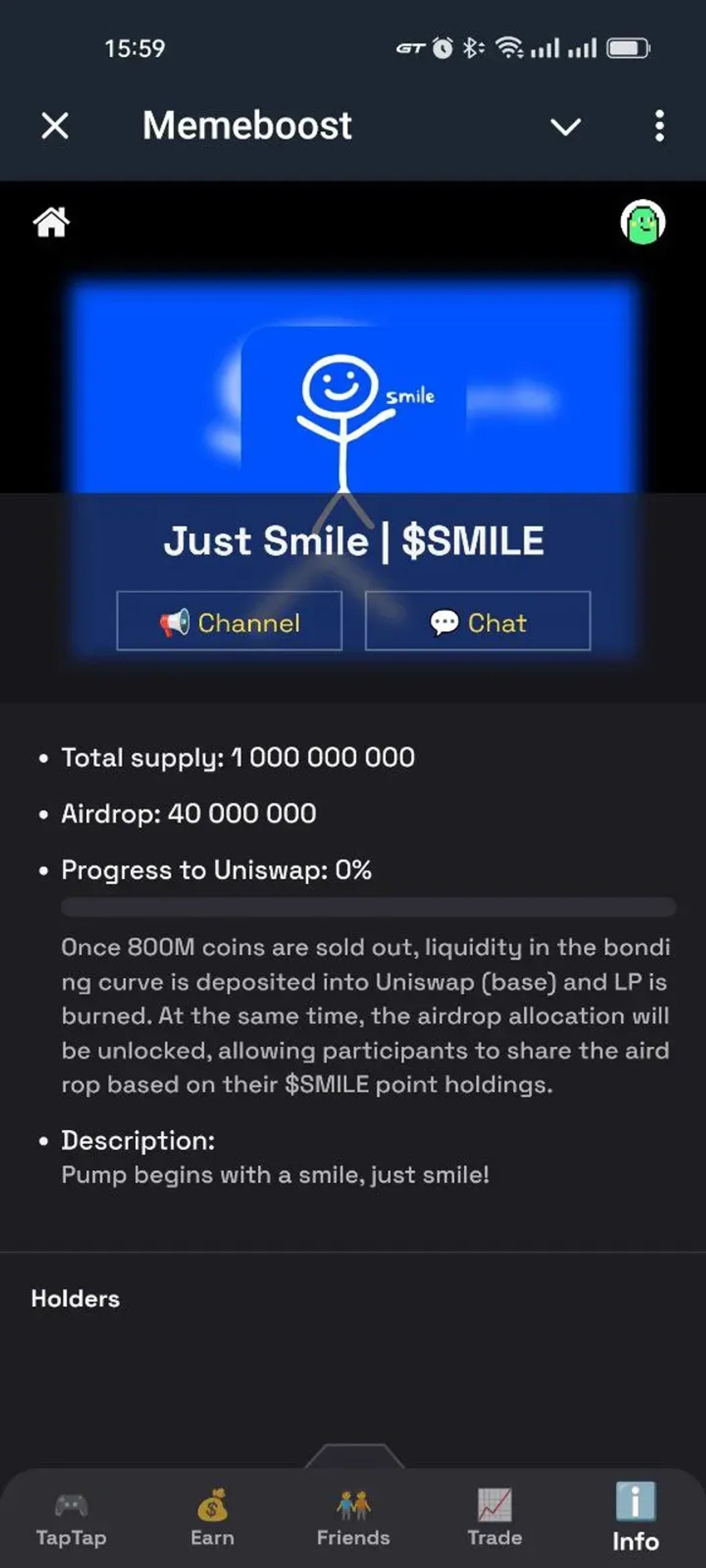 Memeboost в Телеграм — скриншот 1