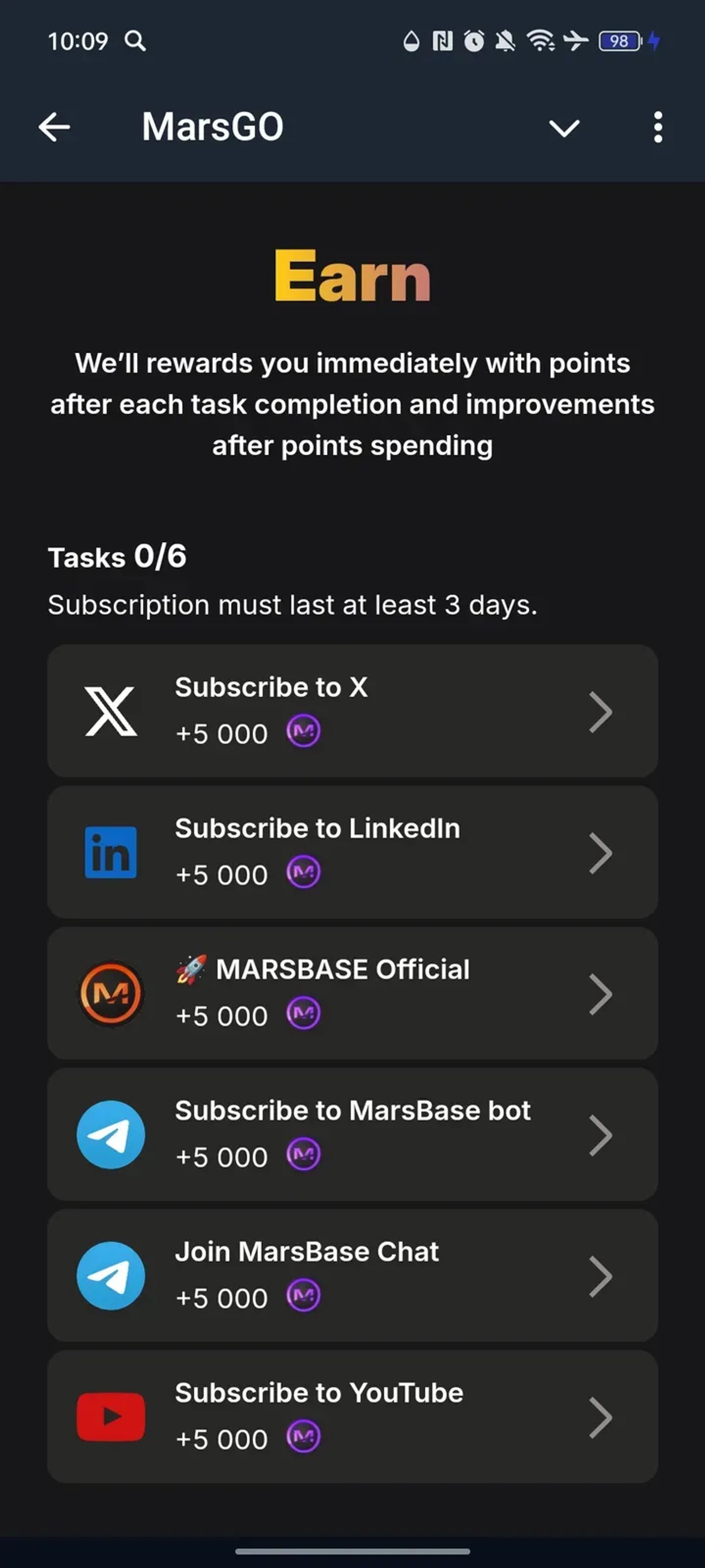 MarsGO в Телеграм — скриншот 3