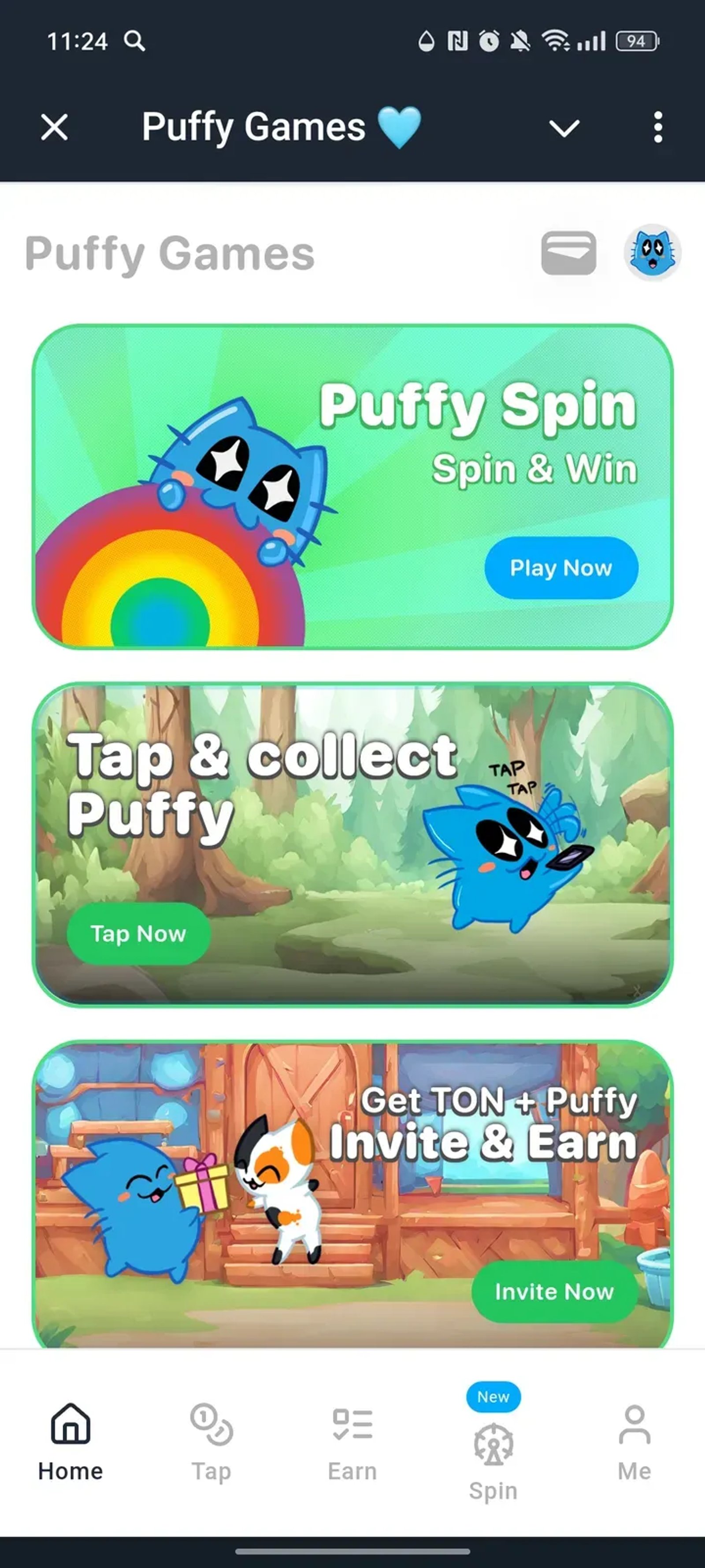 Puffy Games 🩵 в Телеграм — скриншот 1