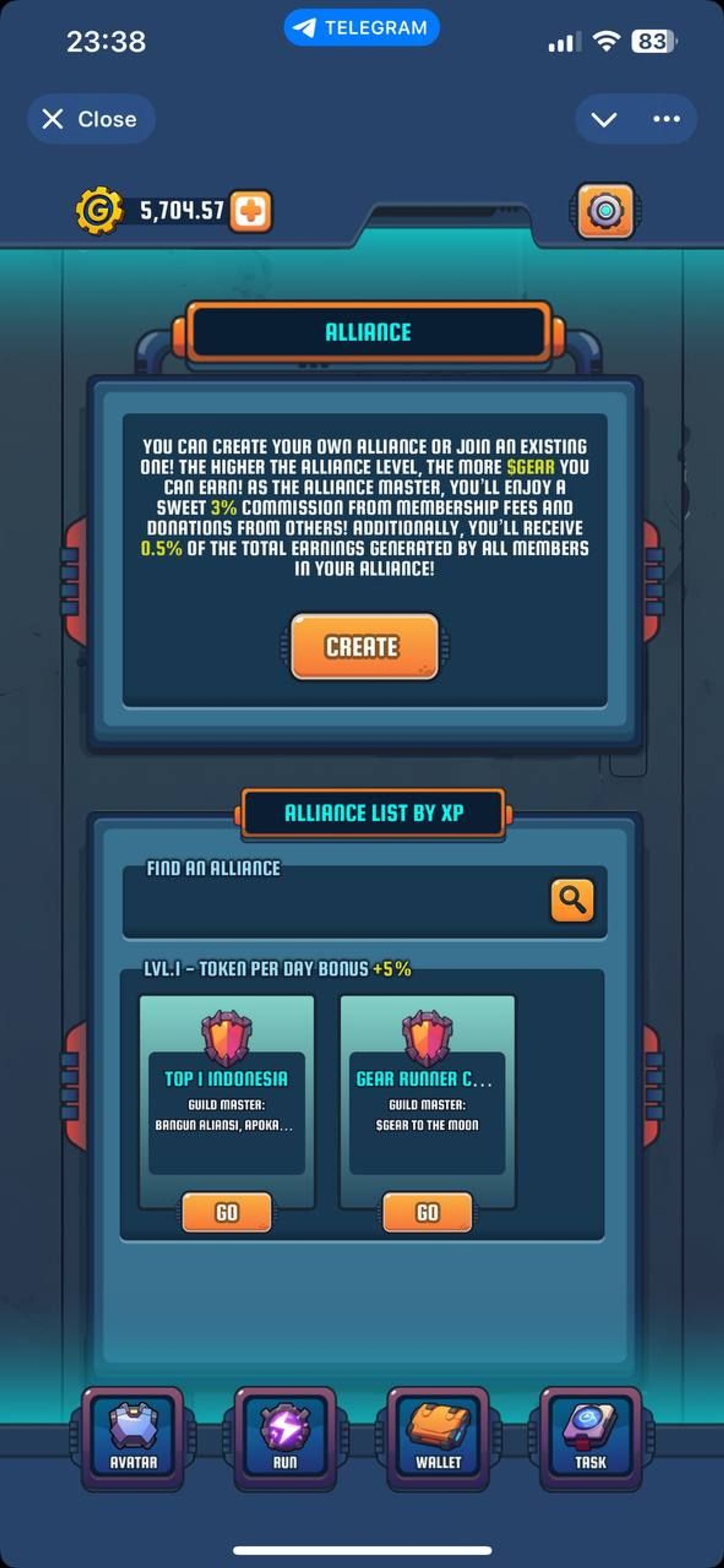 Gear Runner Telegram Screenshot 3