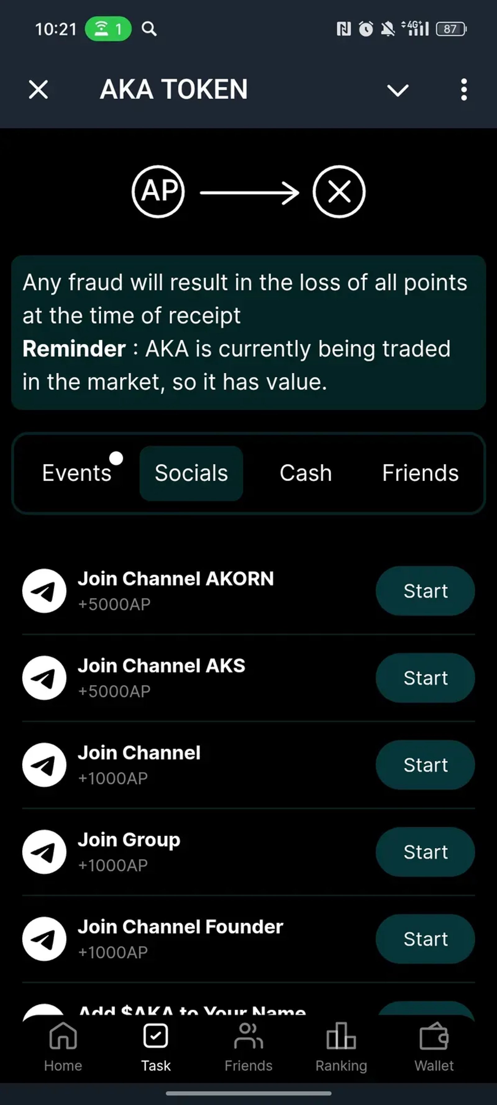 AKA TOKEN в Телеграм — скриншот 2