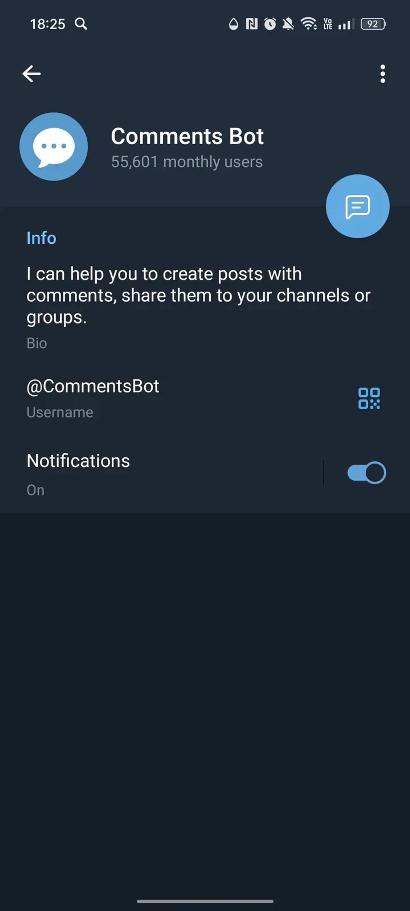 Comments Bot в Телеграм — скриншот 3