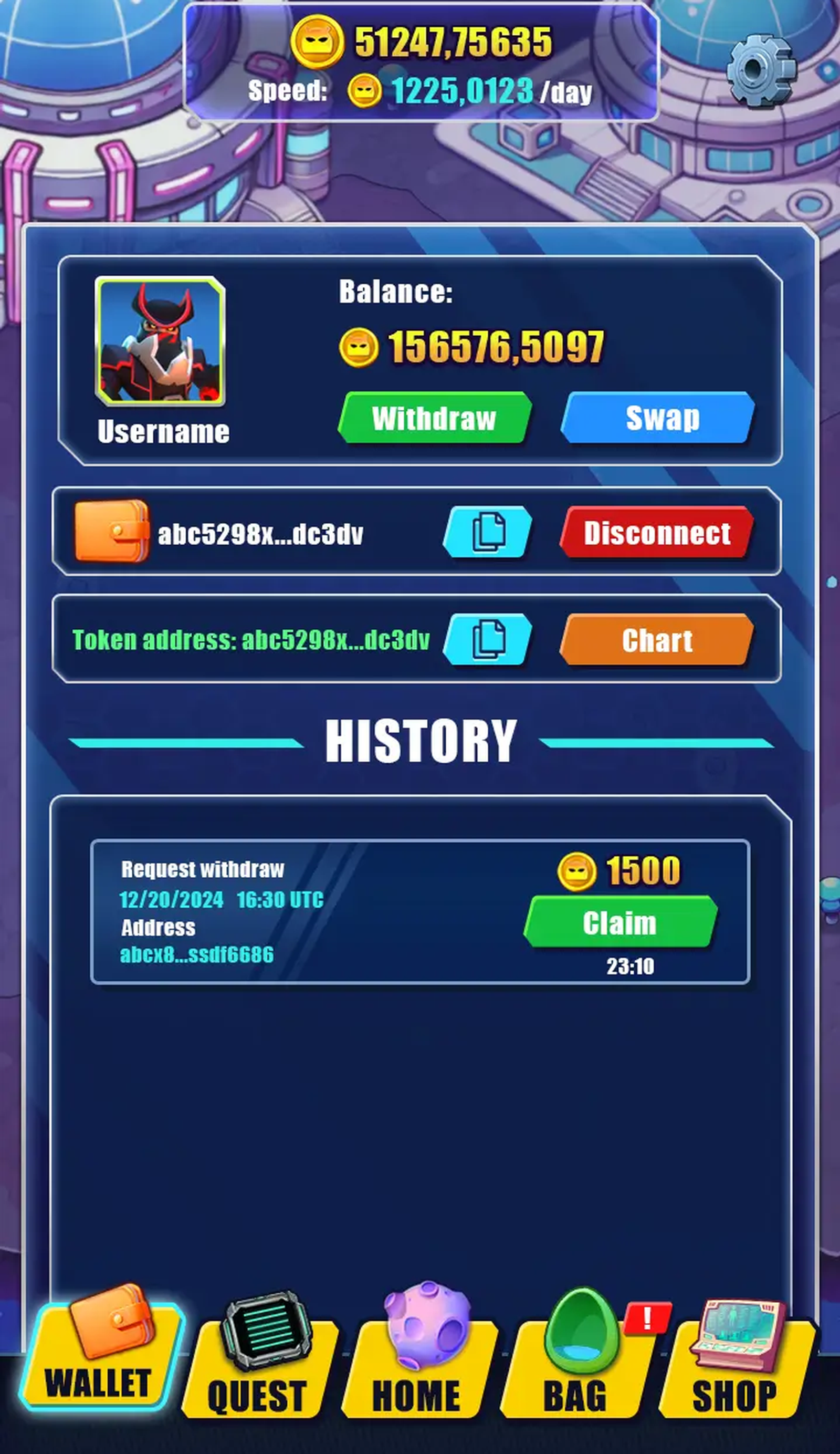 Alien Mine ($ALEN) в Телеграм — скриншот 6