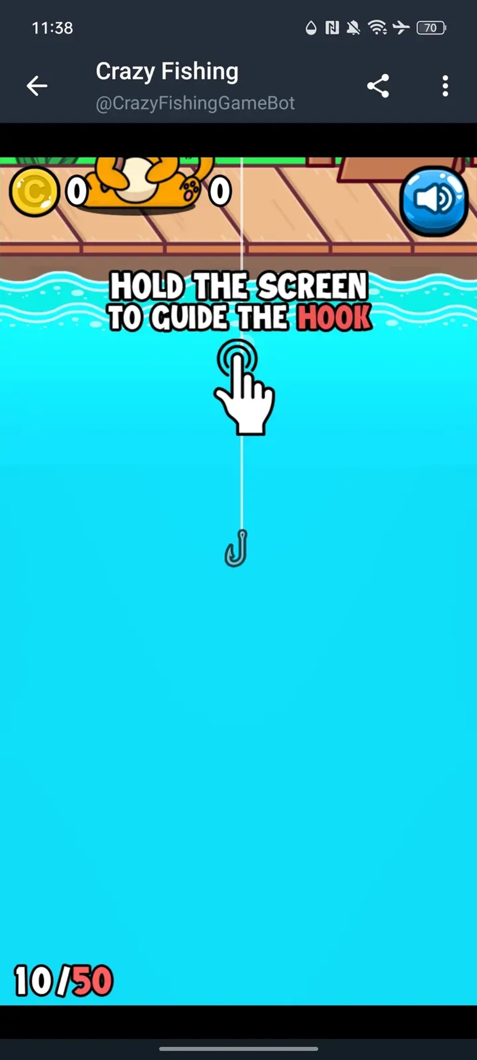 Crazy Fishing Game в Телеграм — скриншот 3