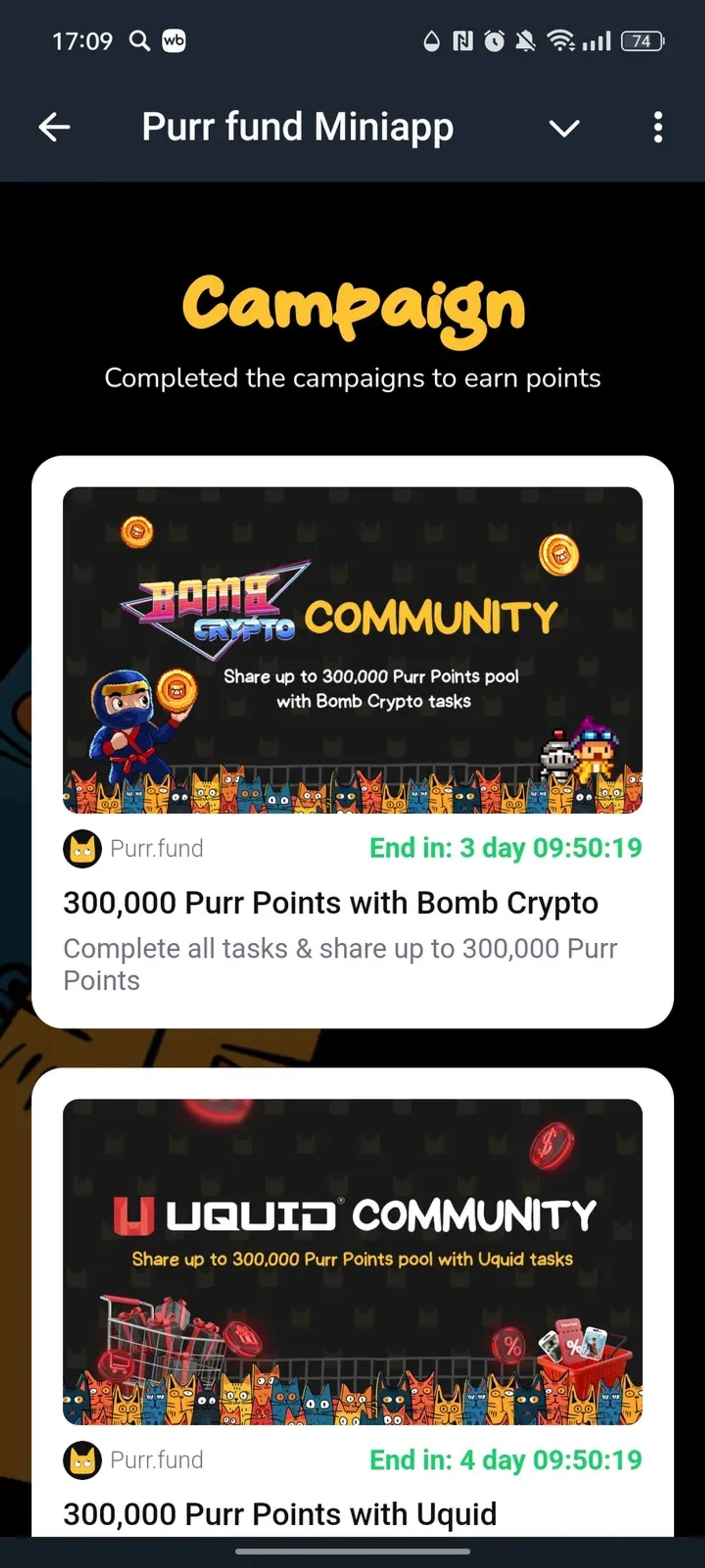 Purr fund Miniapp в Телеграм — скриншот 2