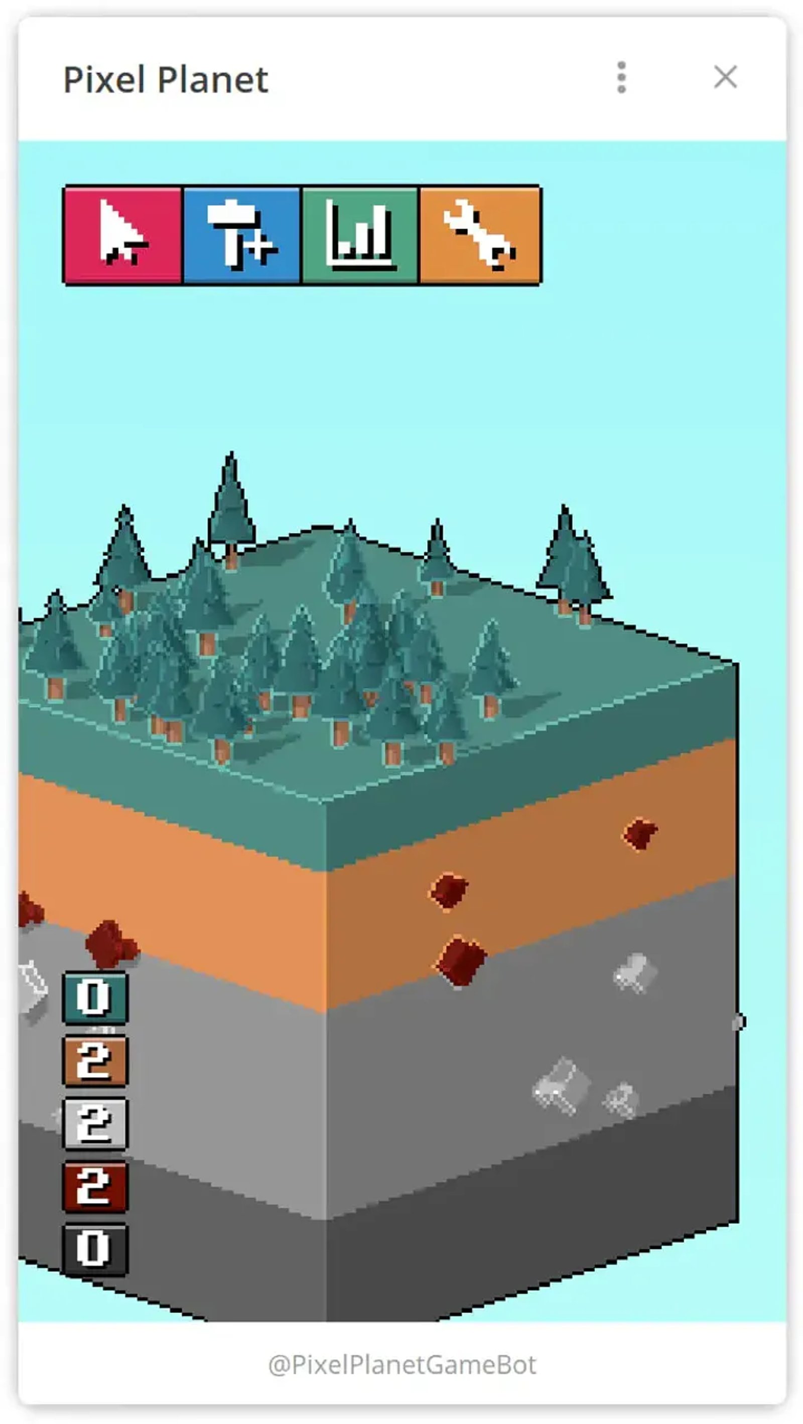 Pixel Planet в Телеграм — скриншот 1