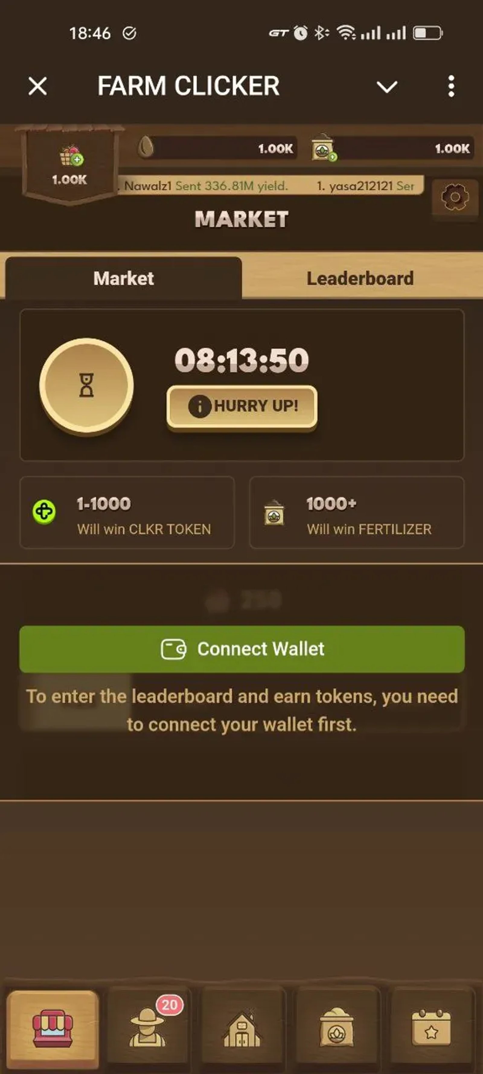 FARM CLICKER в Телеграм — скриншот 1