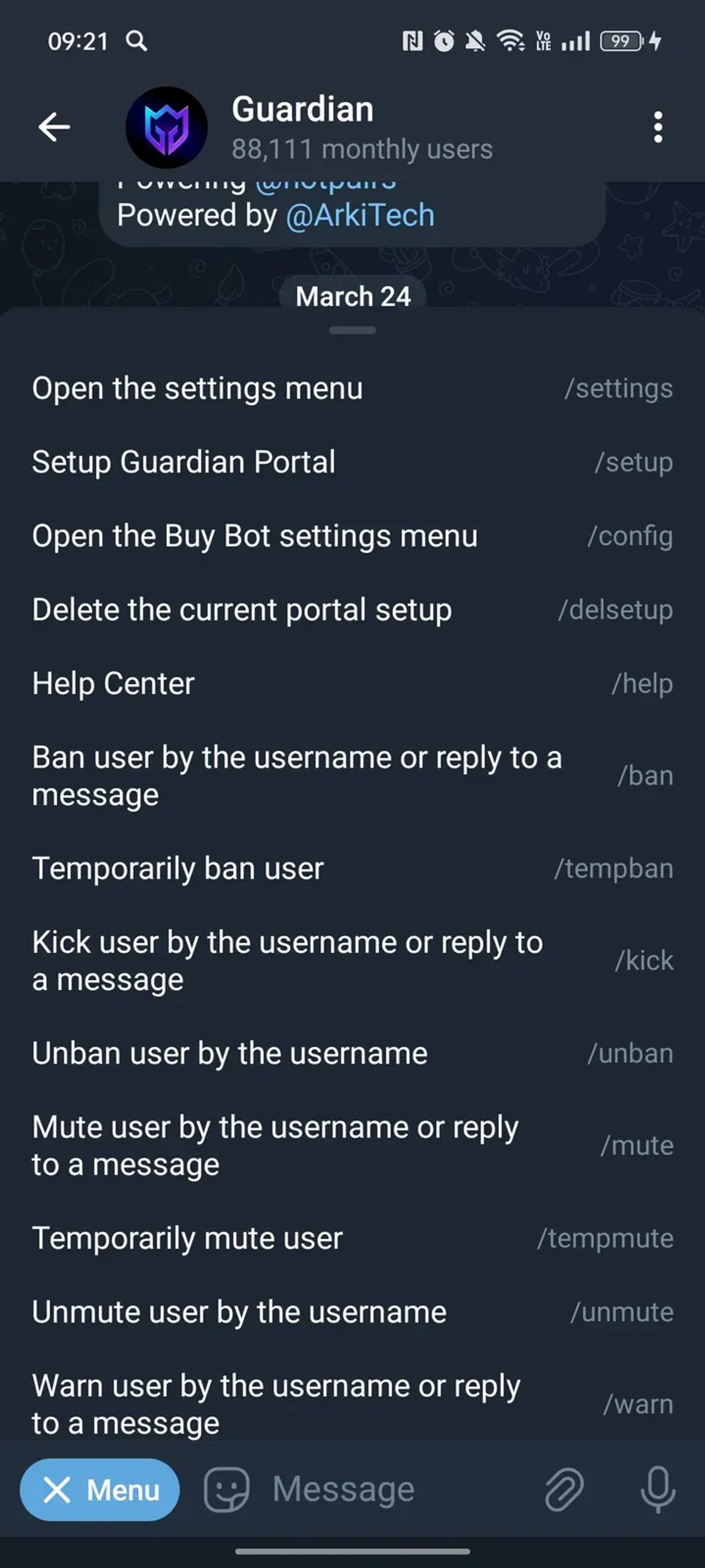 Guardian в Телеграм — скриншот 3