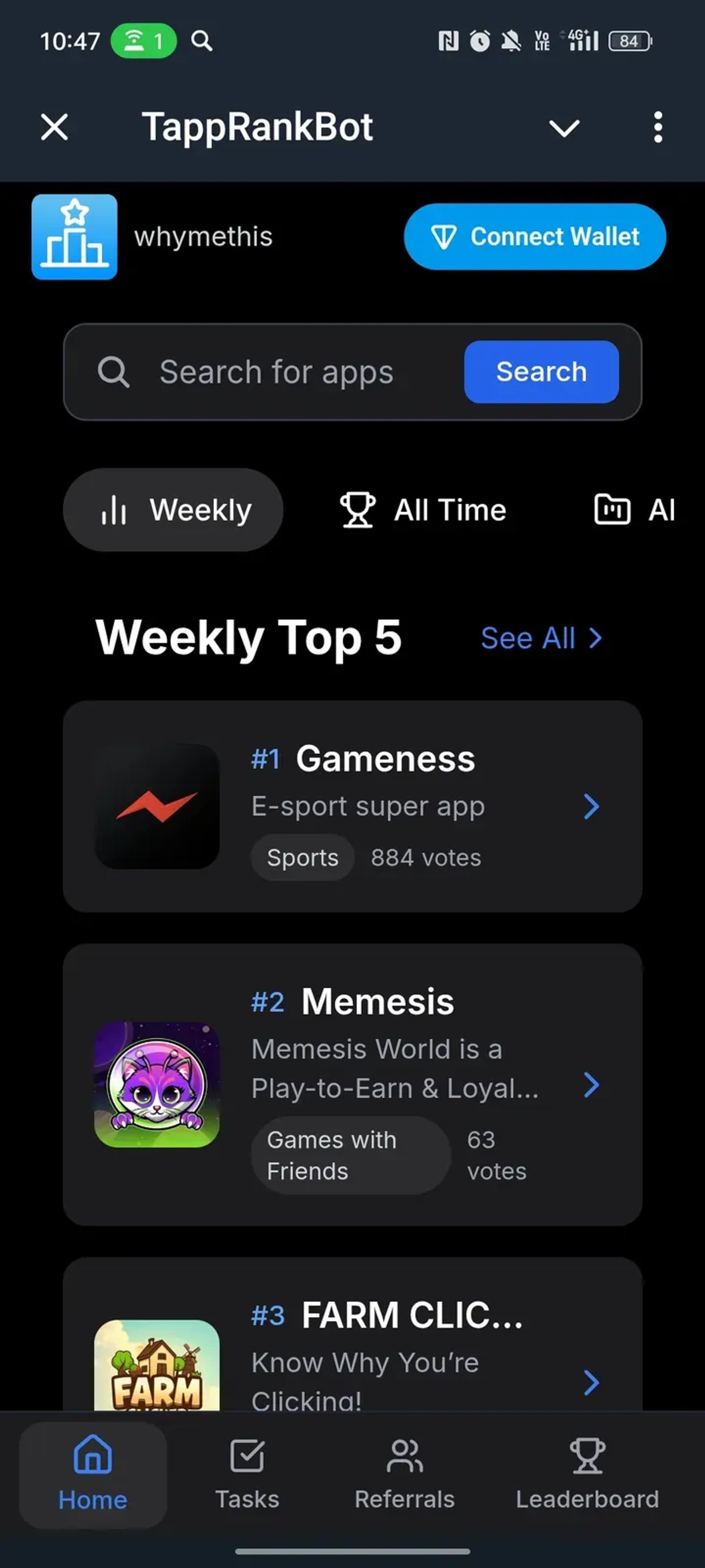 TappRankBot в Телеграм — скриншот 1