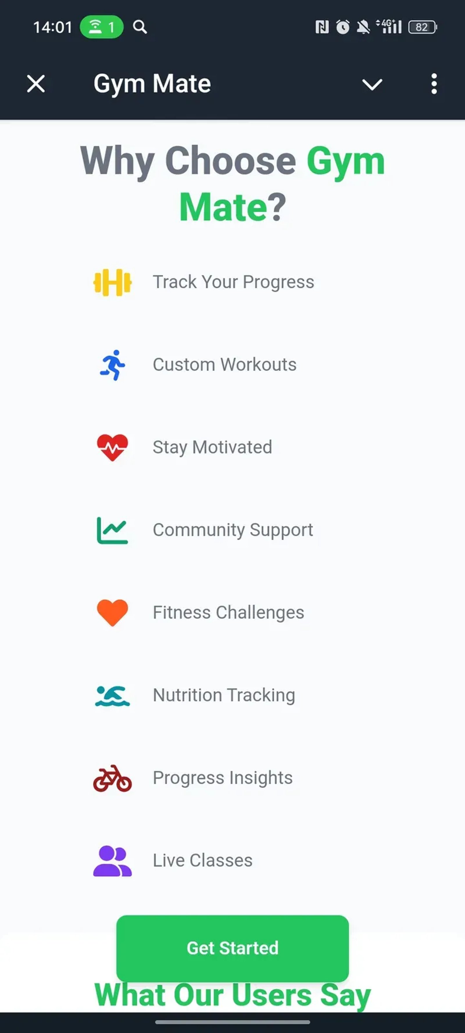 Gym Mate в Телеграм — скриншот 2
