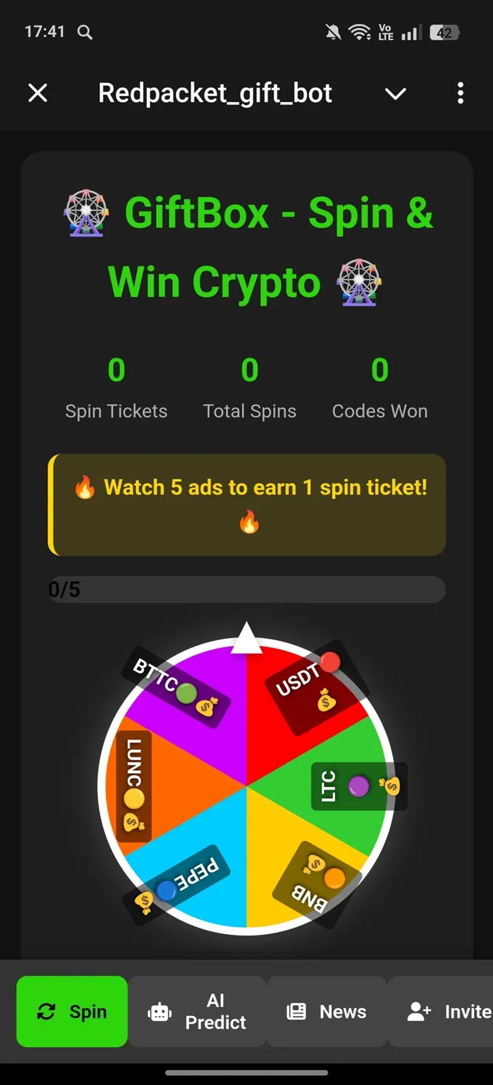 Redpacket_gift_bot Telegram Screenshot 1