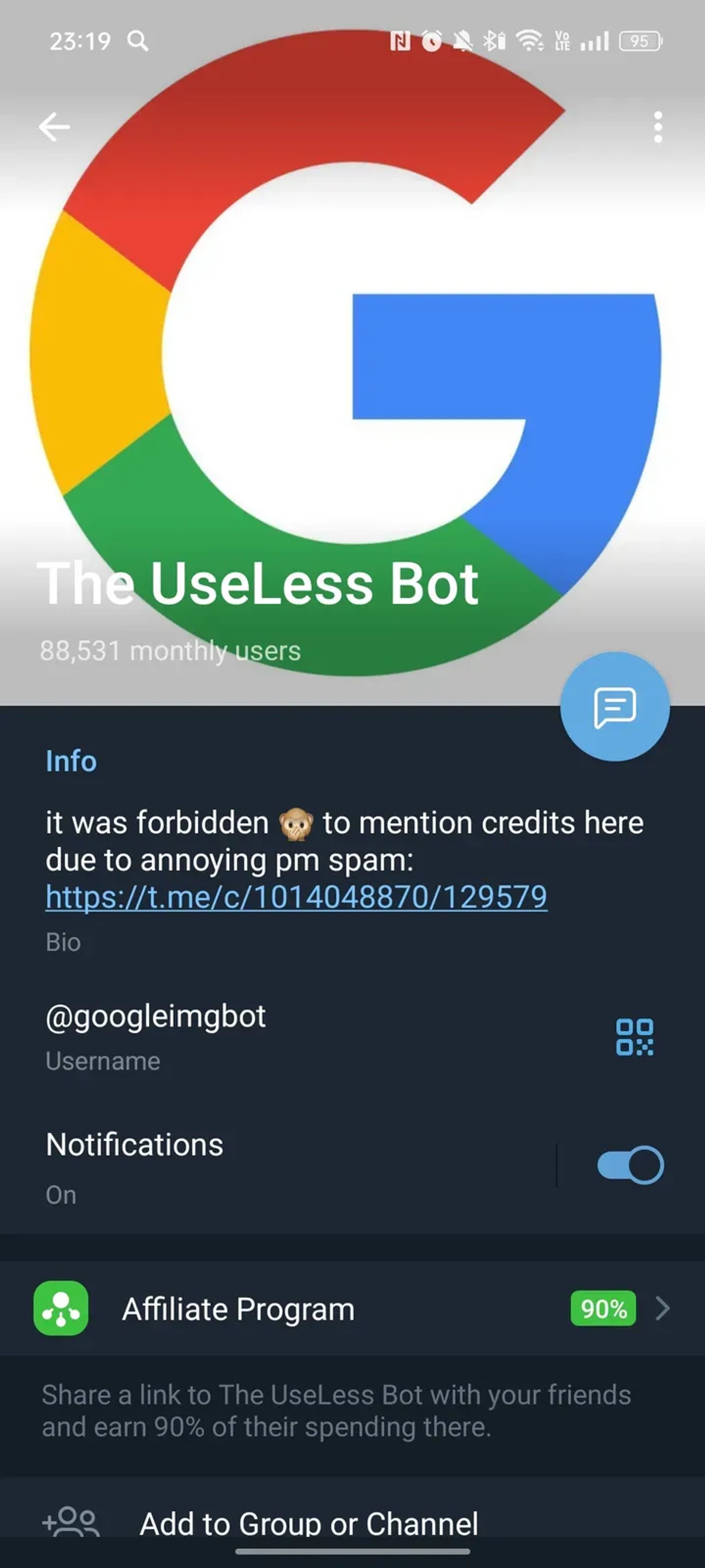 The UseLess Bot в Телеграм — скриншот 4