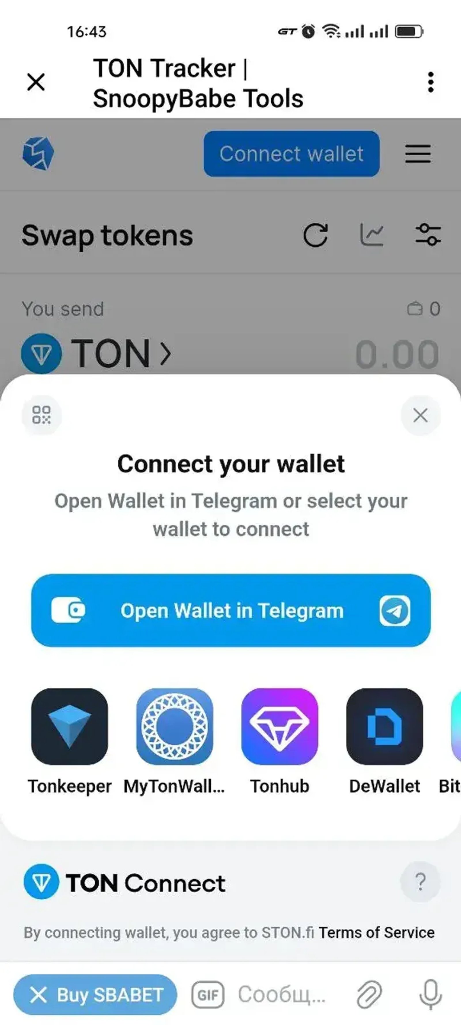 TON Tracker | SnoopyBabe Tools Telegram Screenshot 1
