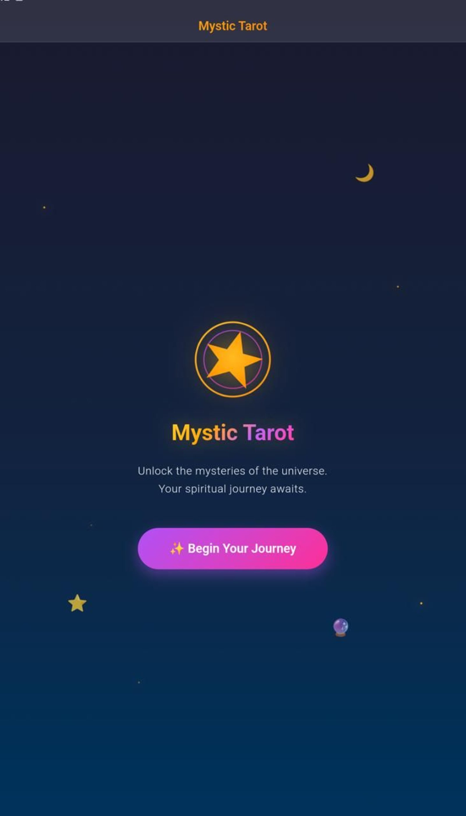 Mystic Tarot в Телеграм — скриншот 1