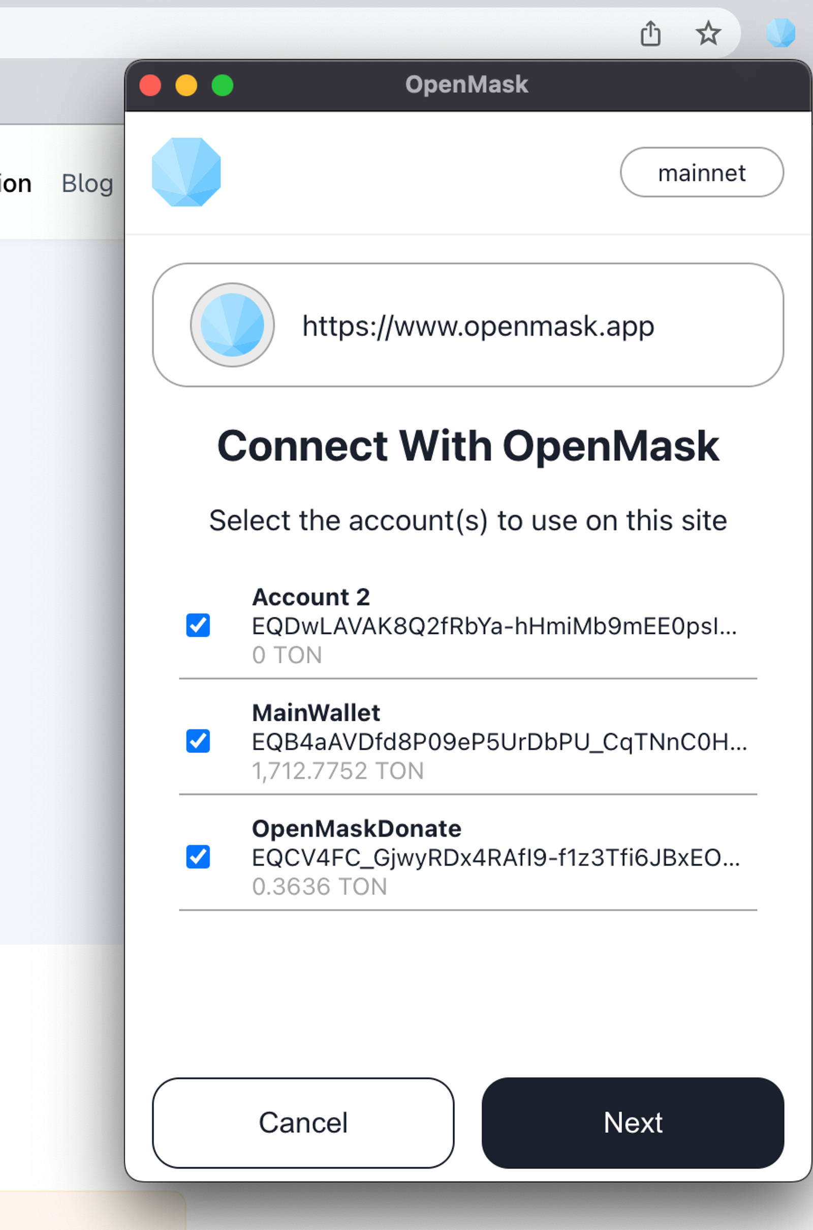 OpenMask в Телеграм — скриншот 2