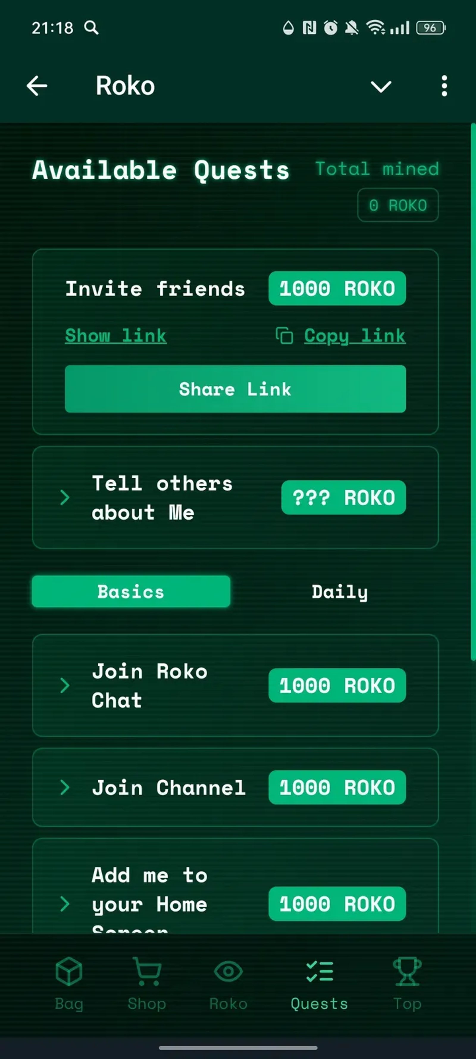 Roko в Телеграм — скриншот 3