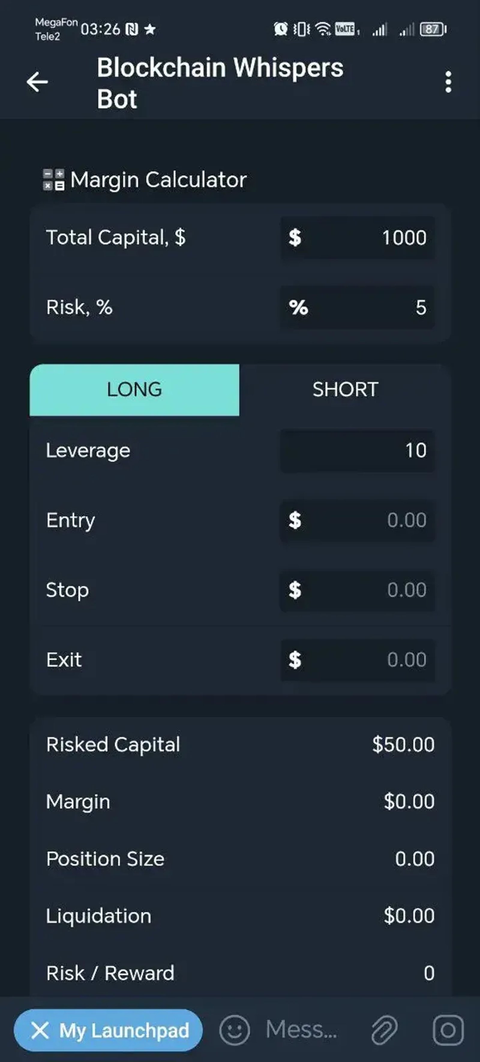 Blockchain Whispers Bot в Телеграм — скриншот 3