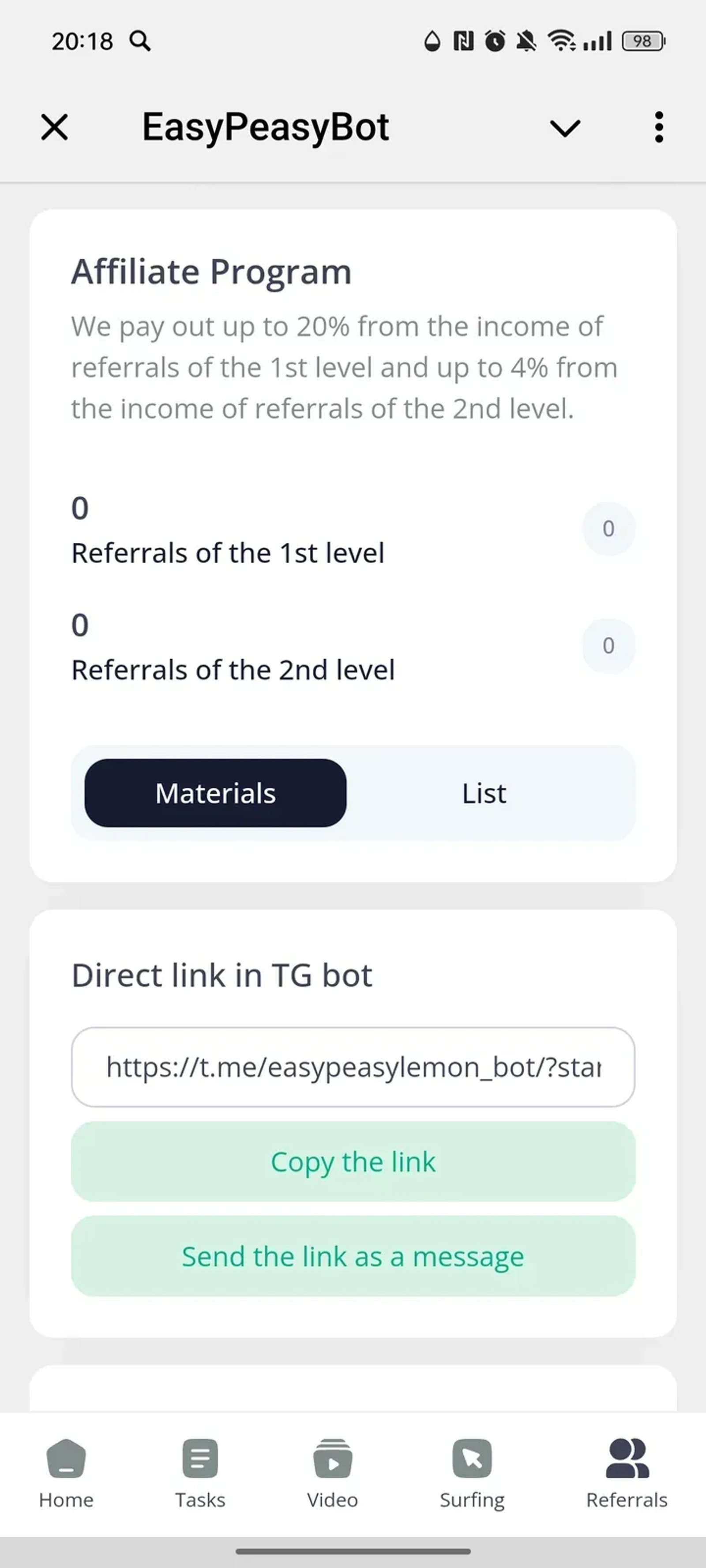 EasyPeasyBot в Телеграм — скриншот 5