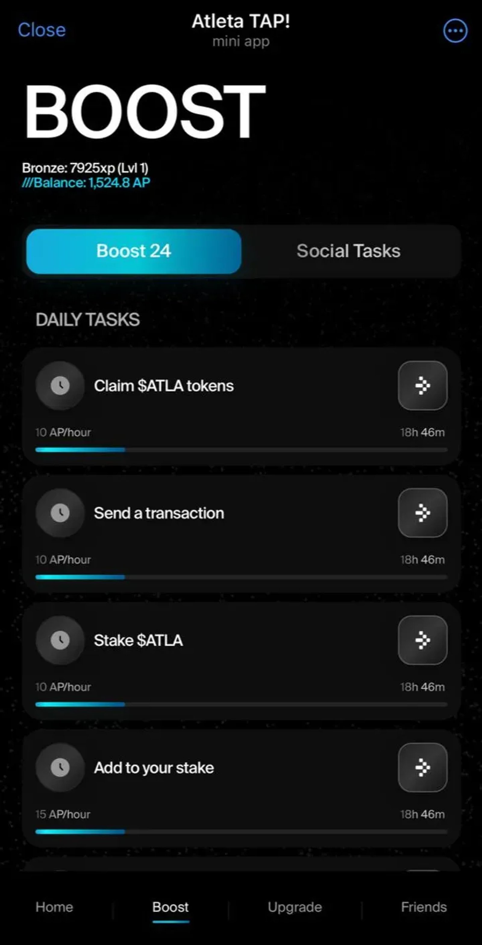 Atleta TAP! в Телеграм — скриншот 2