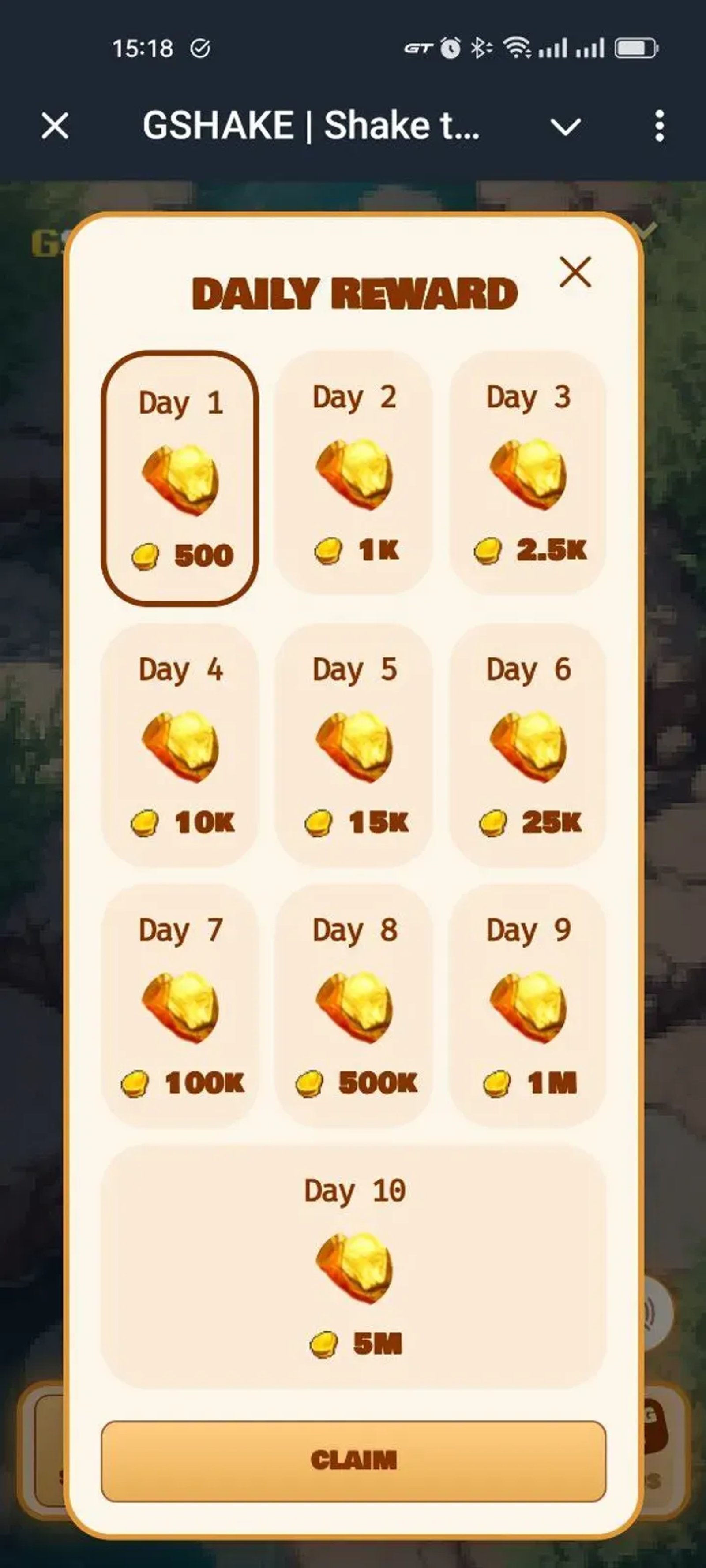 GSHAKE | Shake to Earn в Телеграм — скриншот 1