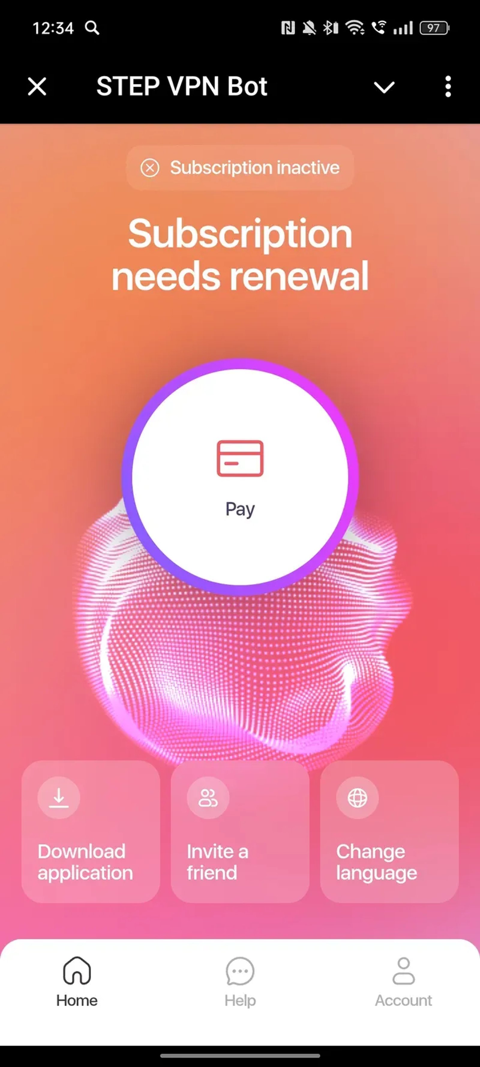 STEP VPN Bot в Телеграм — скриншот 1