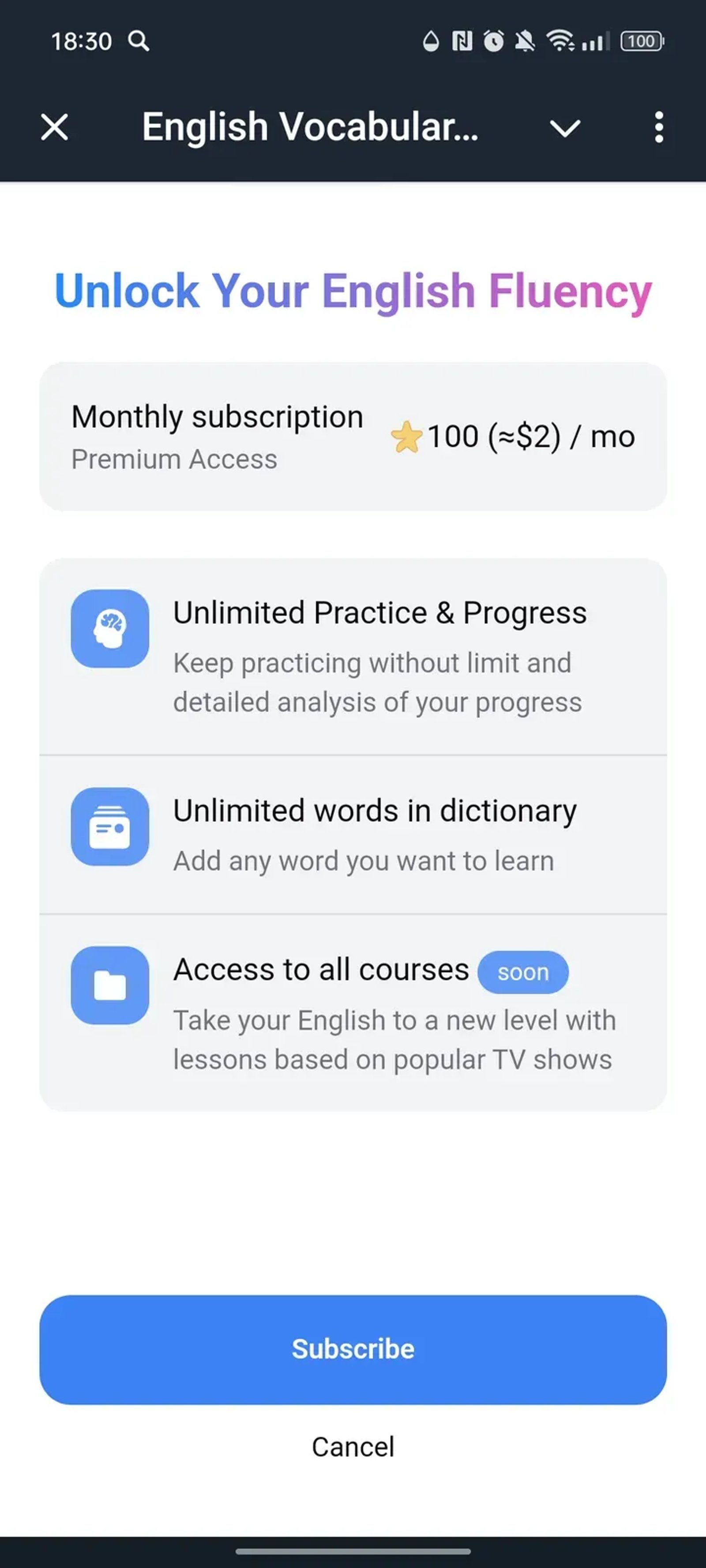 English Vocabulary Bot в Телеграм — скриншот 4