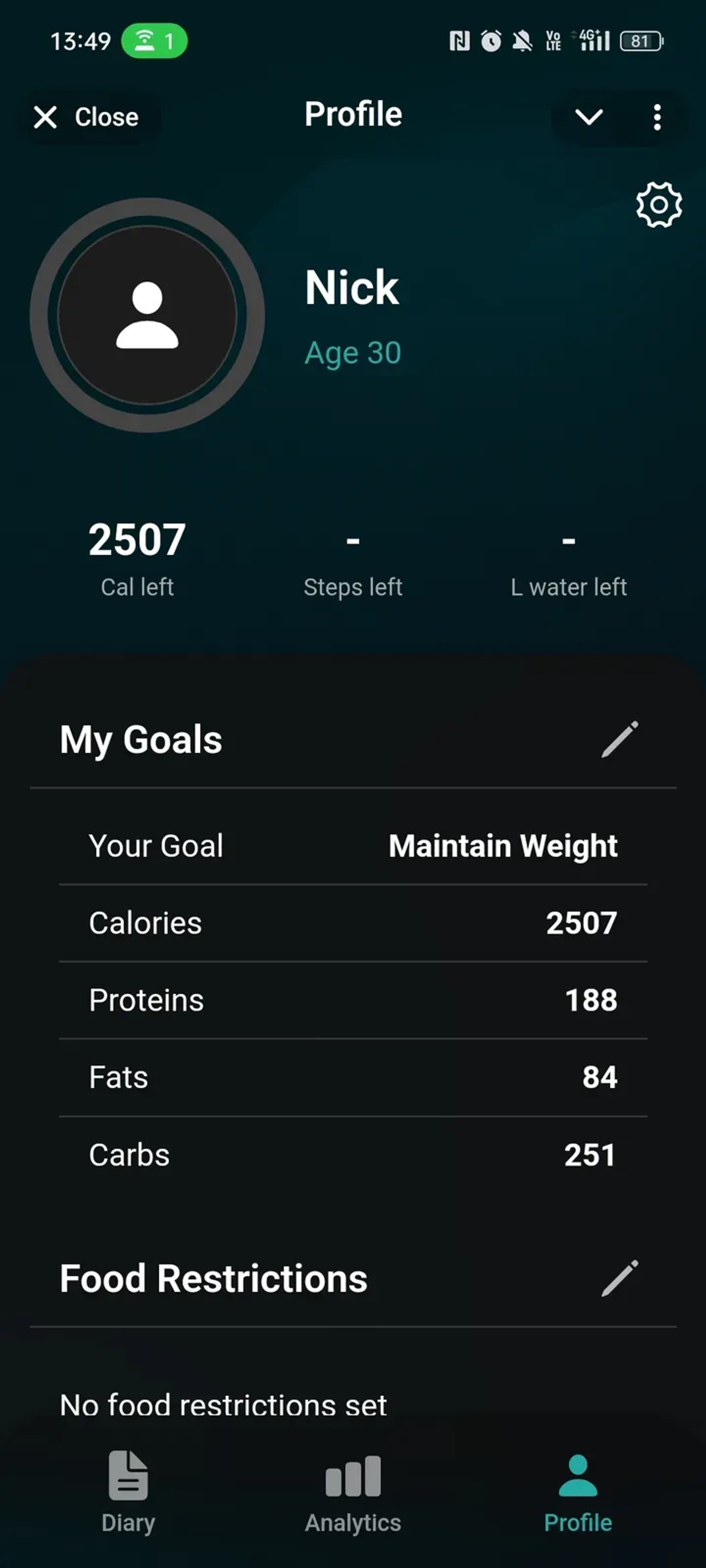 Nourish AI: Счетчик калорий. Calorie tracker в Телеграм — скриншот 3