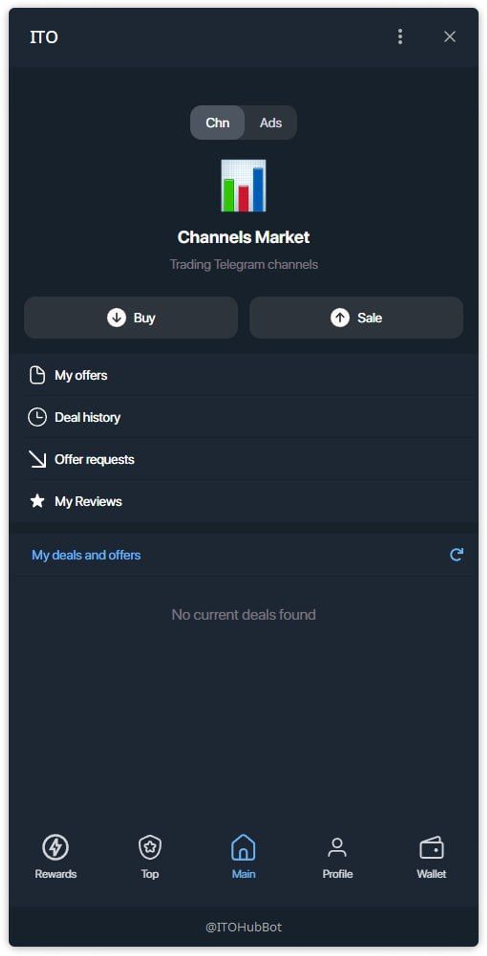 ITO в Telegram — скриншот 1