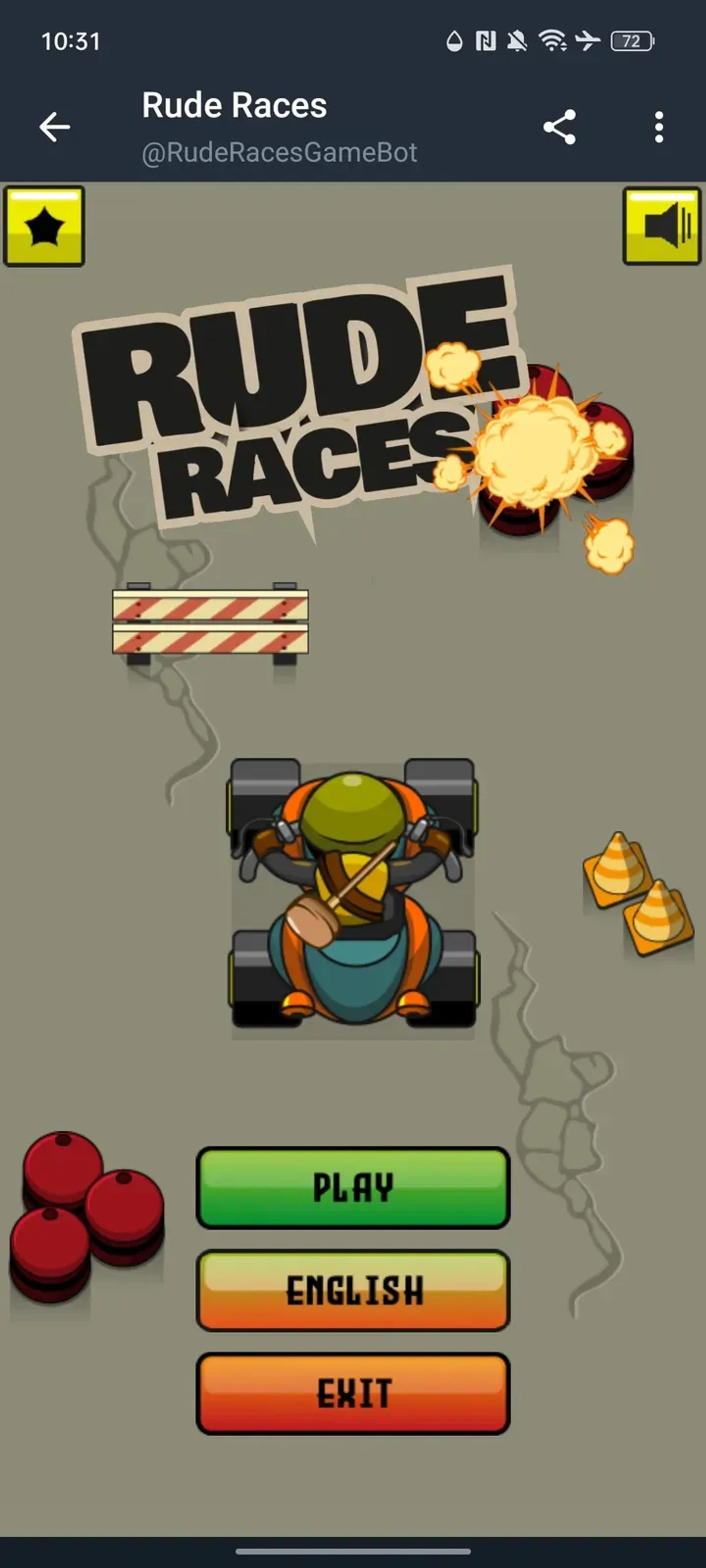 Rude Races Game в Телеграм — скриншот 1