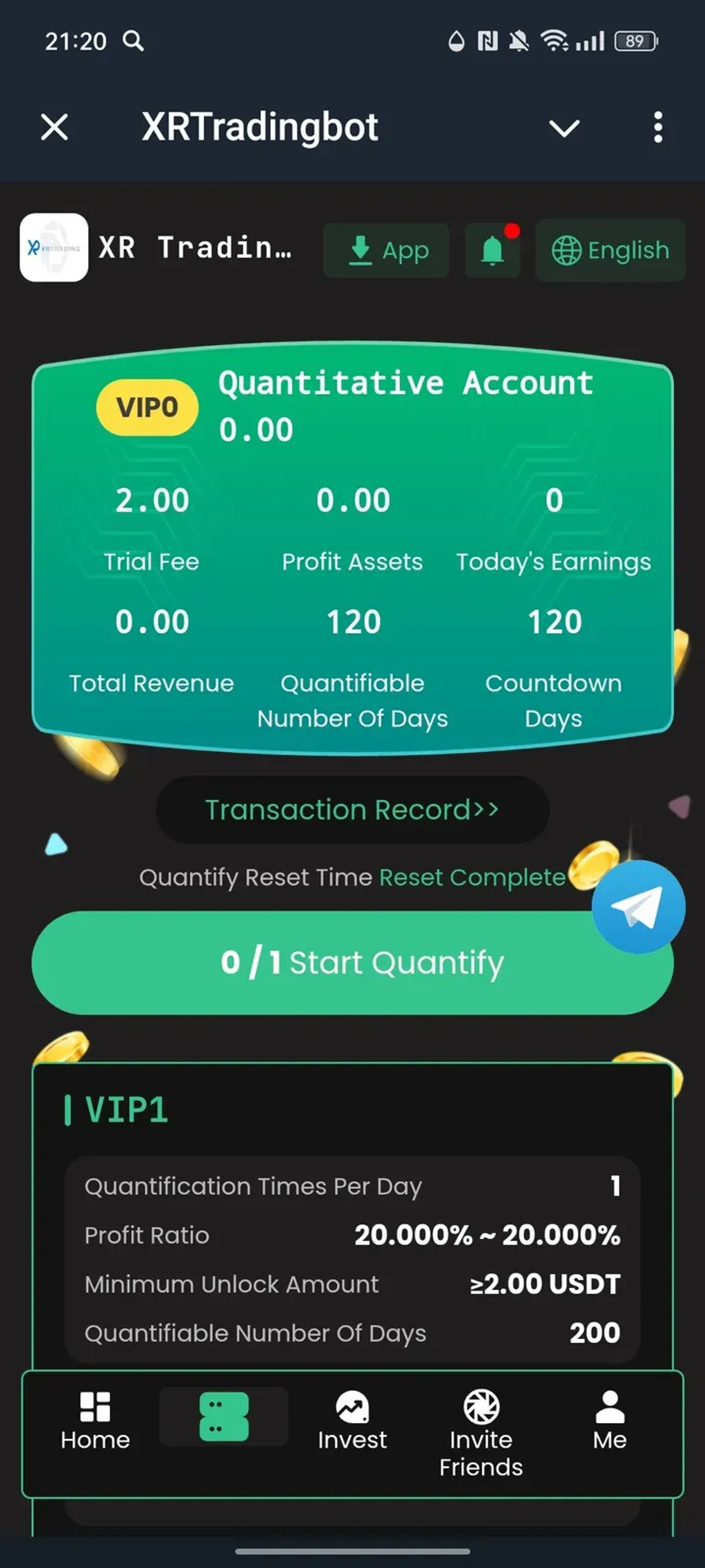 XRTradingbot в Телеграм — скриншот 2