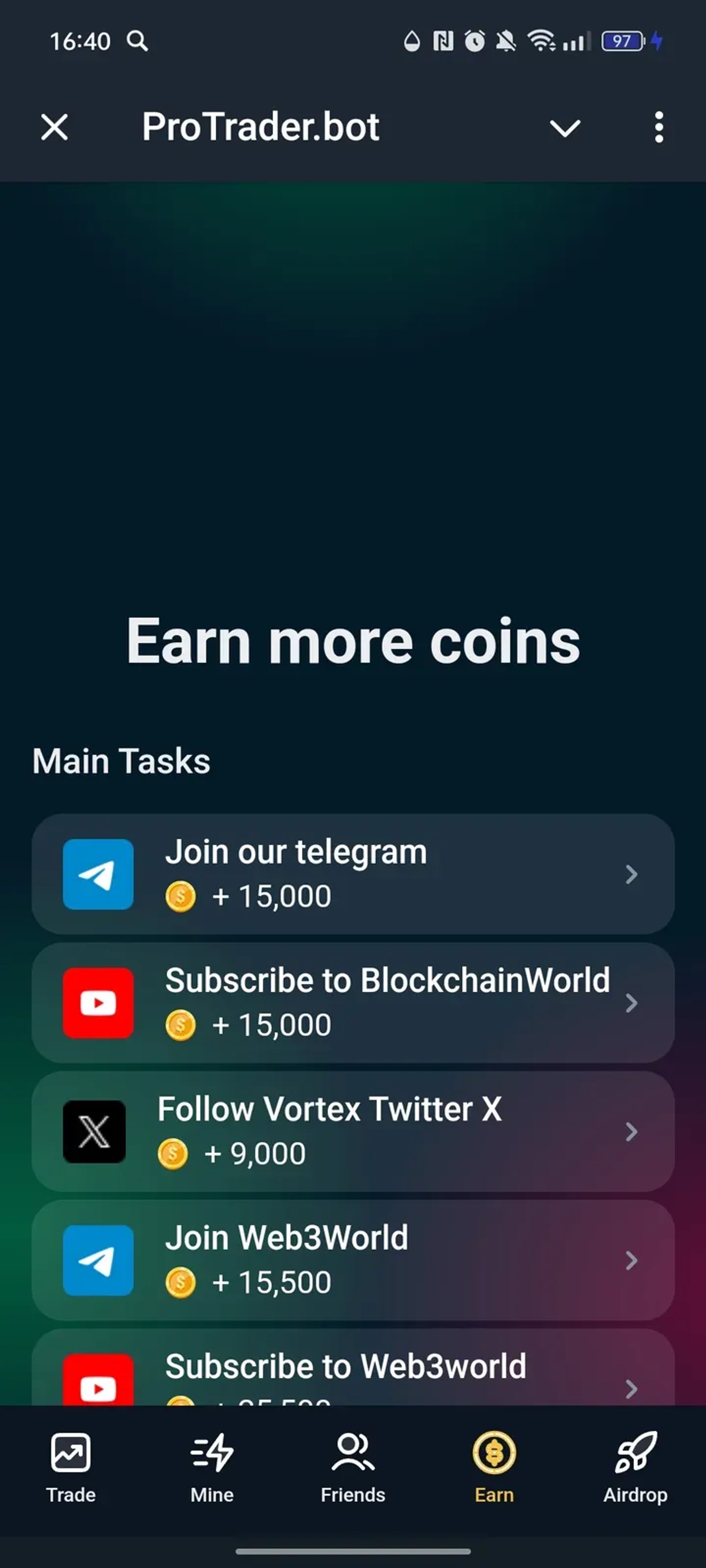 ProTrader.bot в Телеграм — скриншот 3