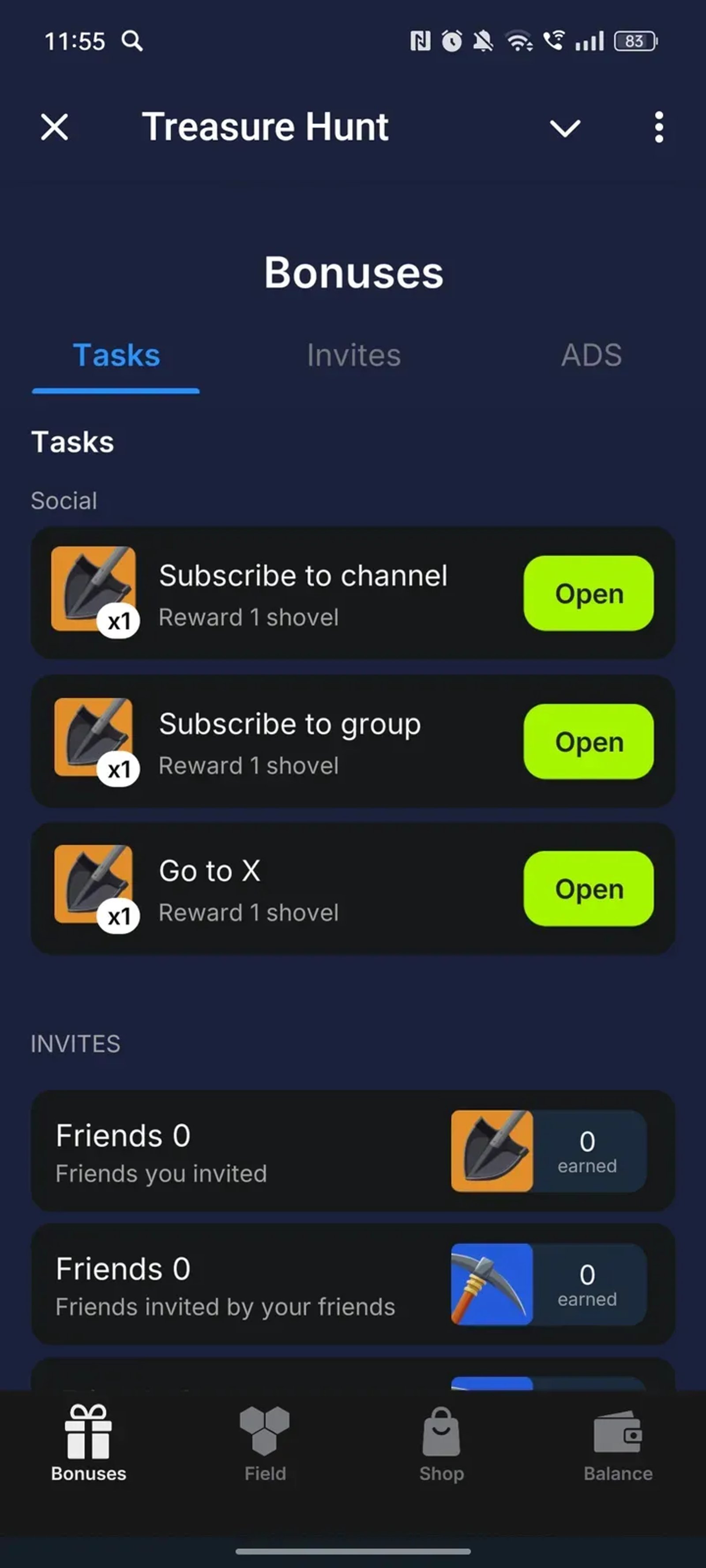Treasure Hunt в Телеграм — скриншот 3
