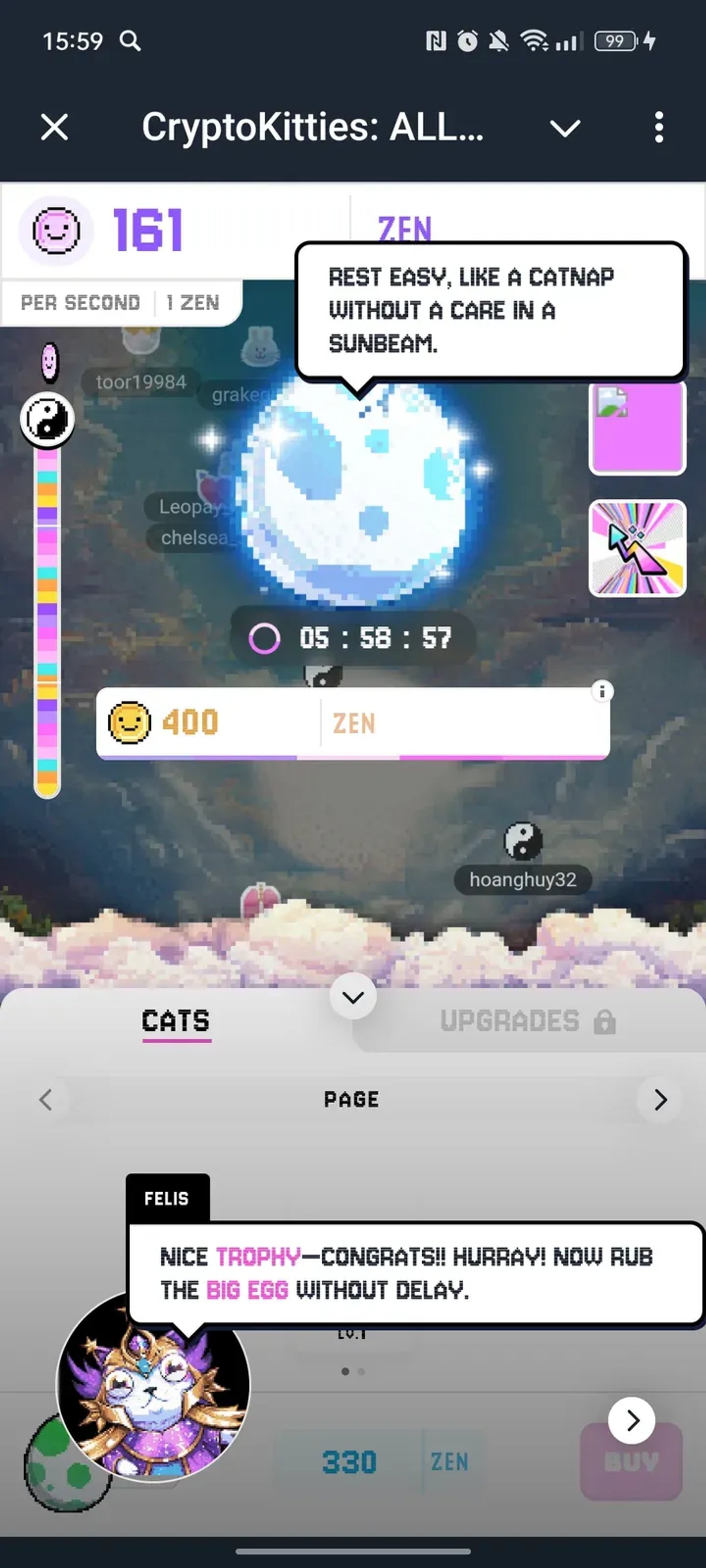 CryptoKitties: ALL THE ZEN! в Телеграм — скриншот 3