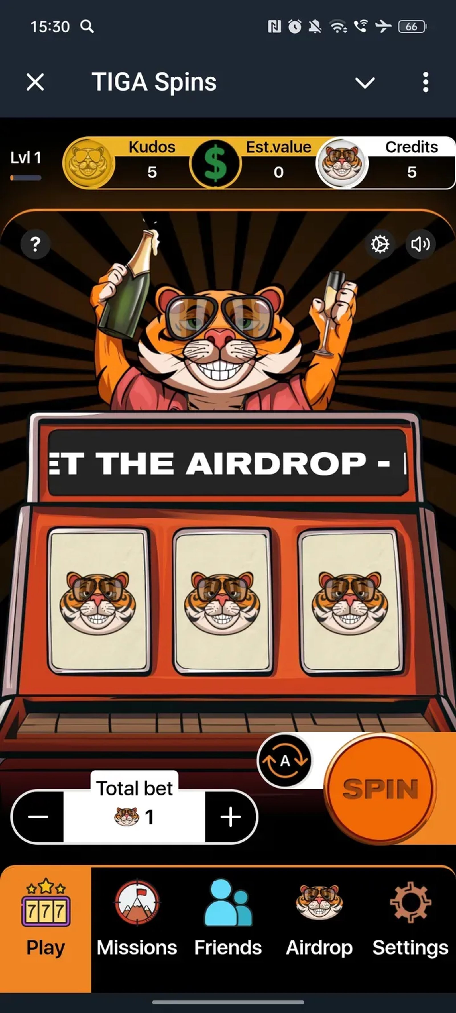 TIGA Spins в Телеграм — скриншот 1