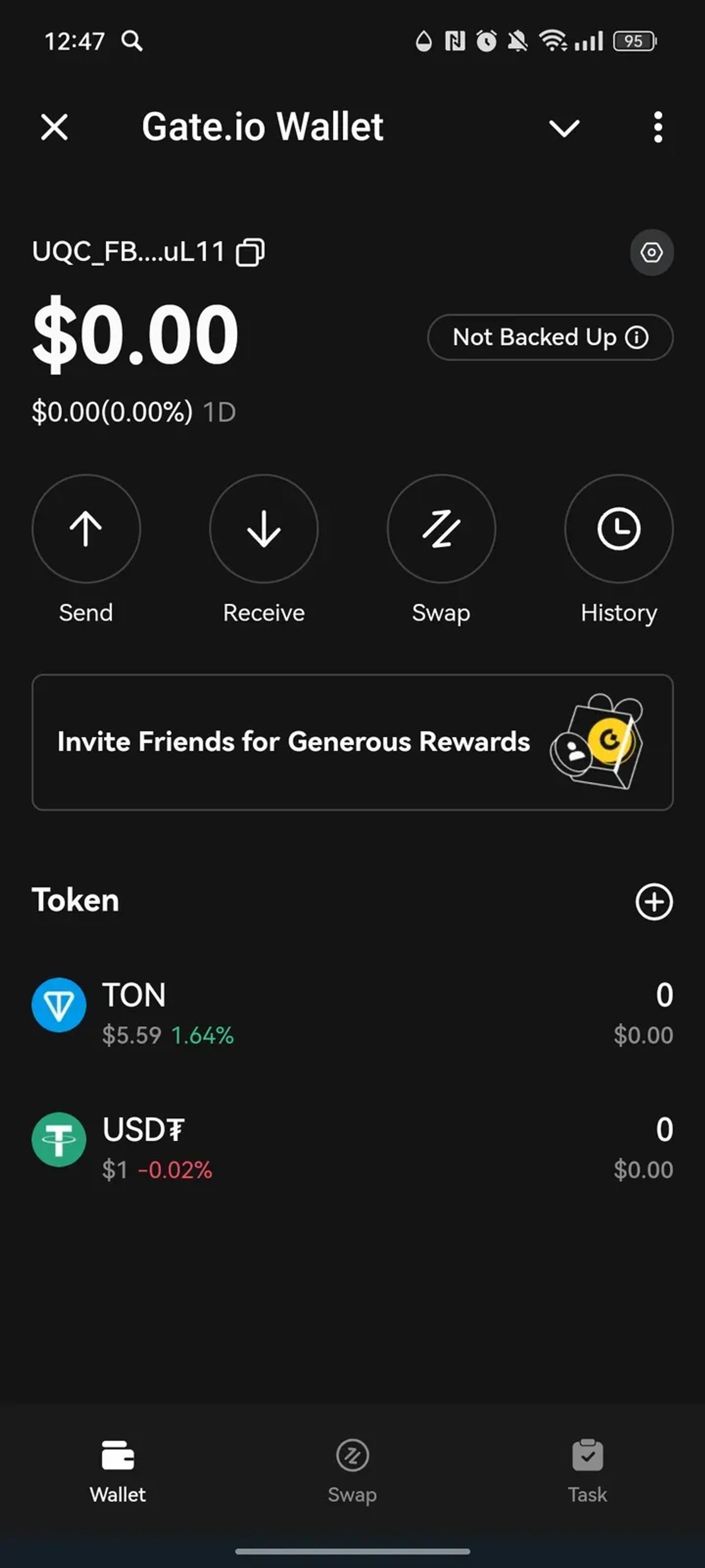 Gate Wallet в Телеграм — скриншот 1