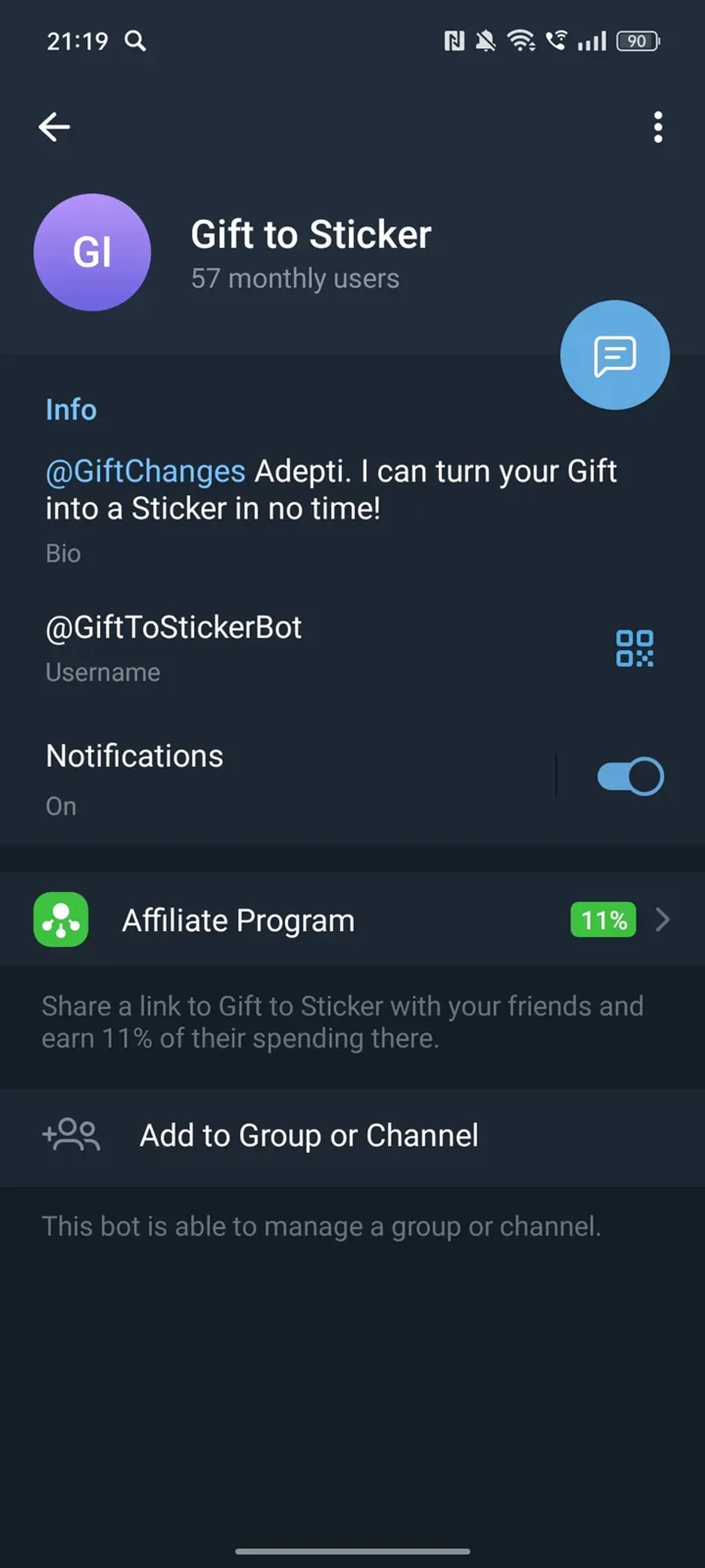 Gift to Sticker в Телеграм — скриншот 3