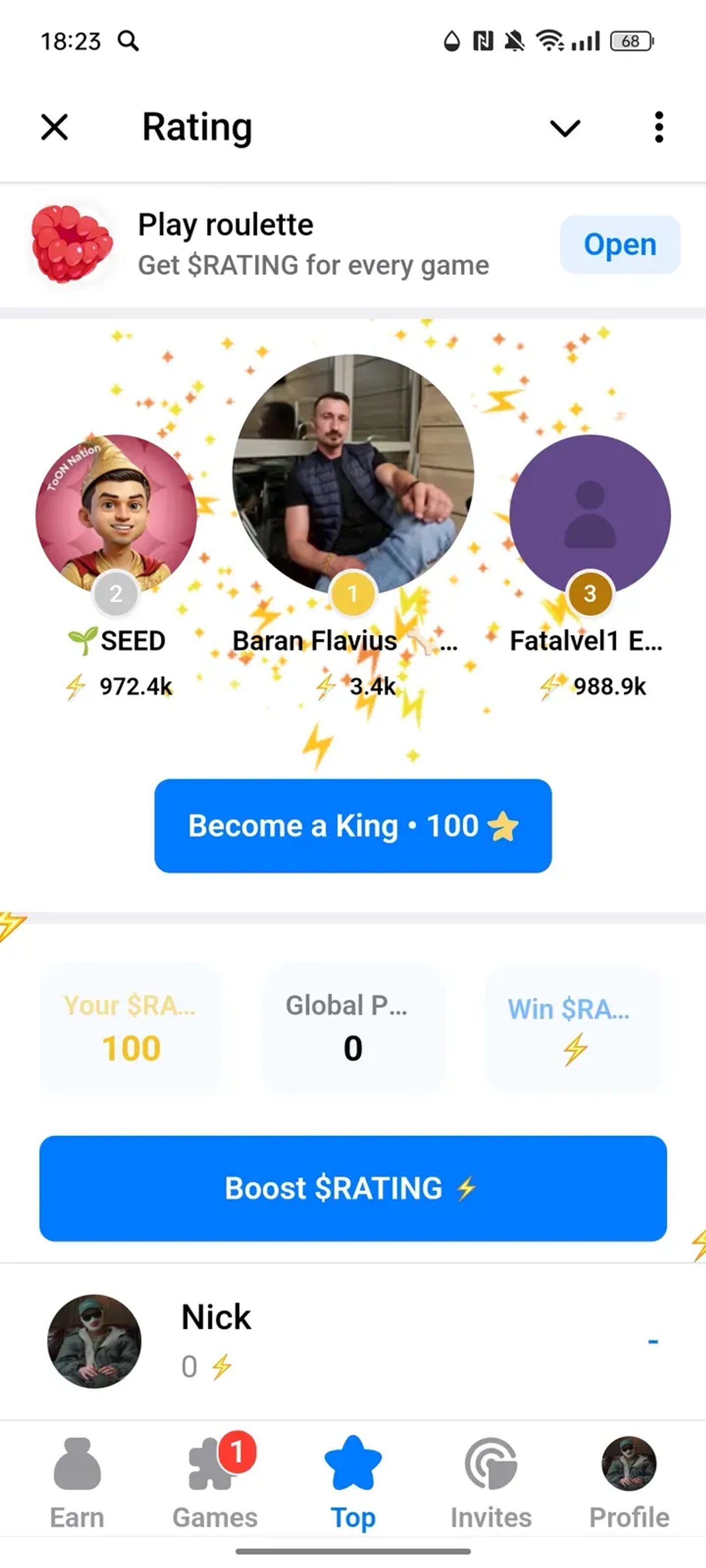 Rating в Телеграм — скриншот 1
