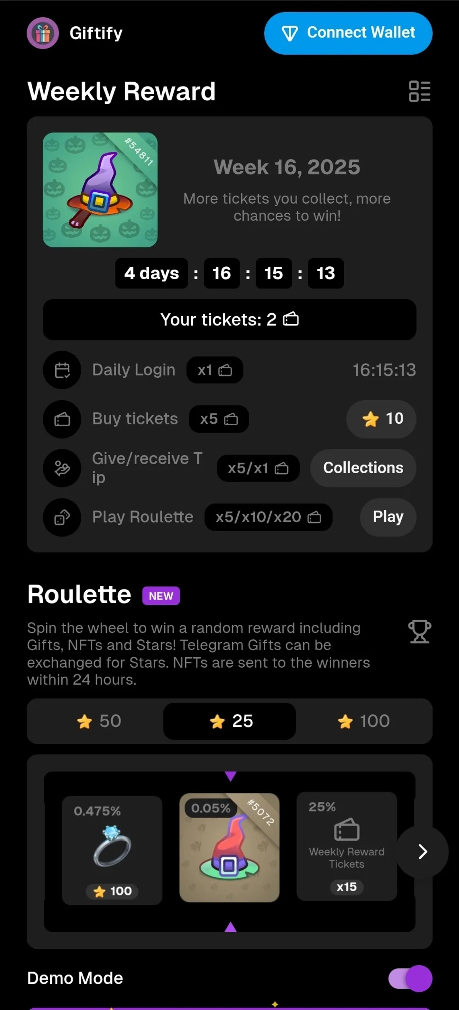 Giftify - Gifts & NFTs Bot в Телеграм — скриншот 1