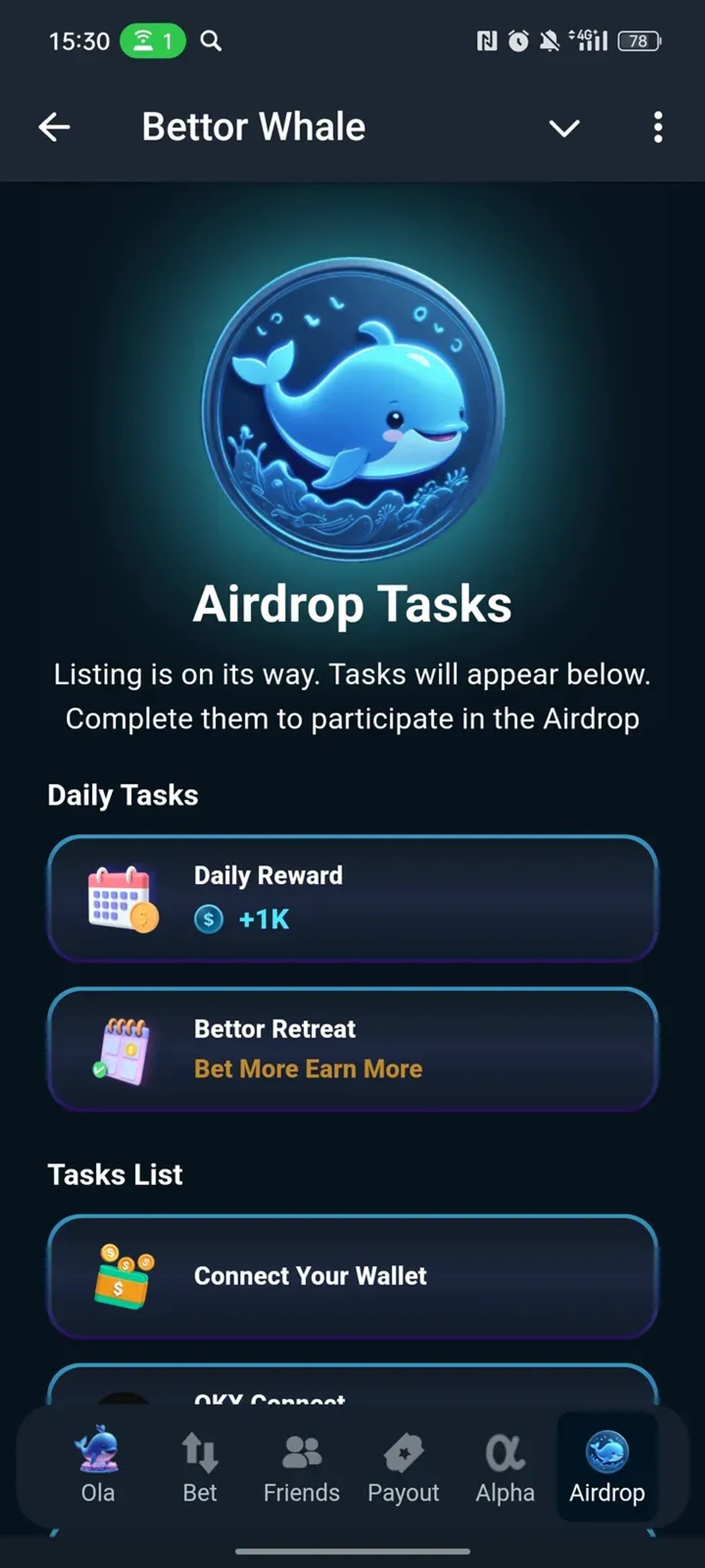 Bettor Whale в Телеграм — скриншот 6