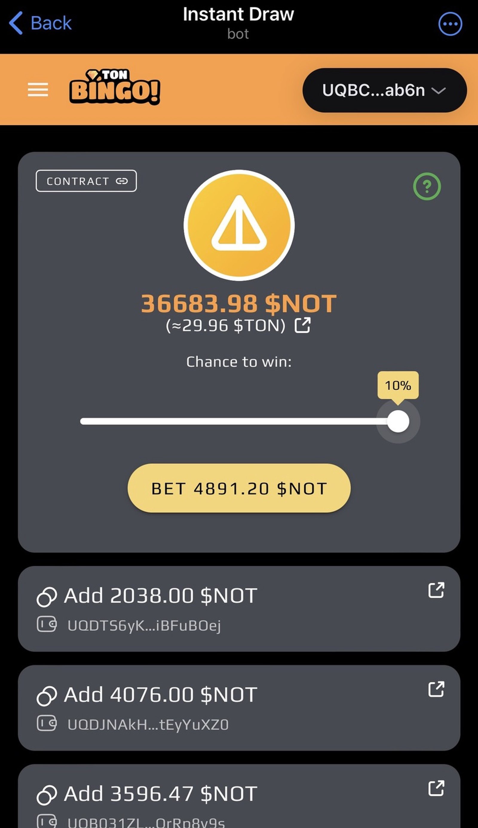 TON Bingo! в Телеграм — скриншот 3