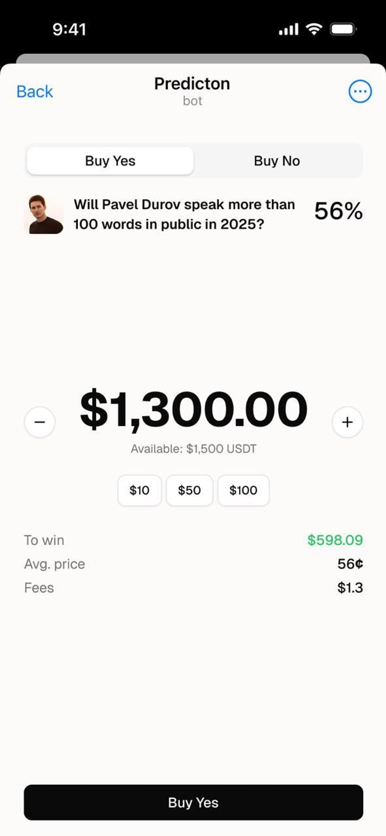 Predicton Telegram Screenshot 2