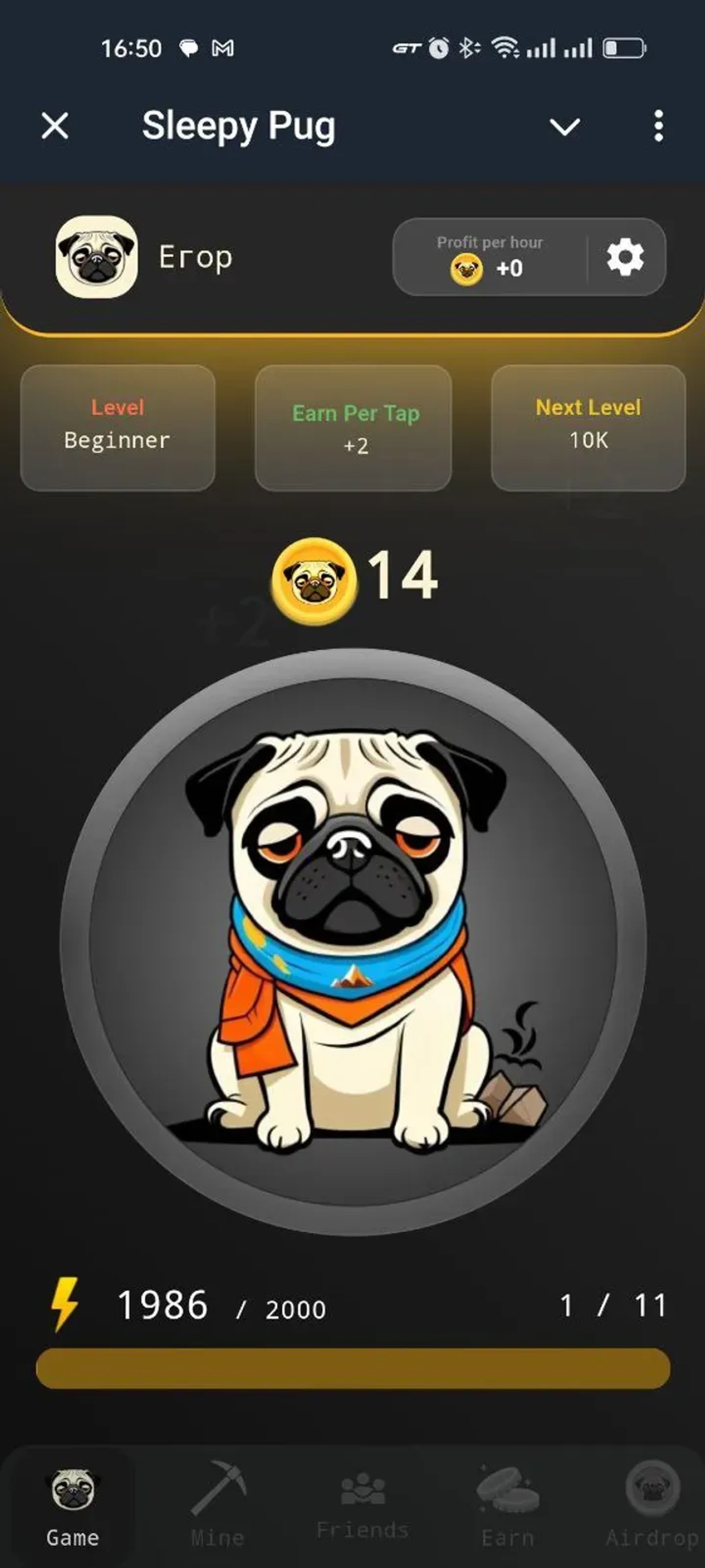 Sleepy Pug в Телеграм — скриншот 3