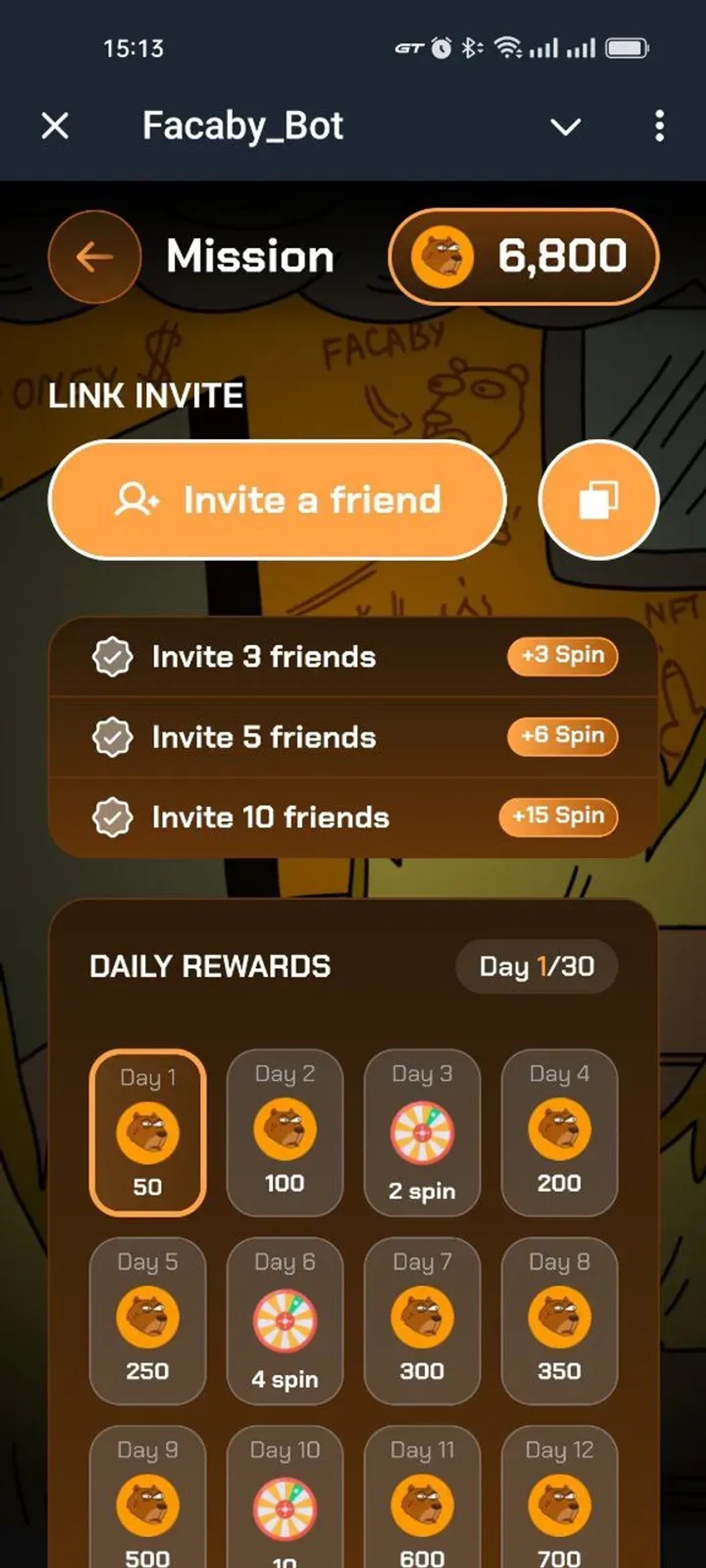 Facaby_Bot в Телеграм — скриншот 2