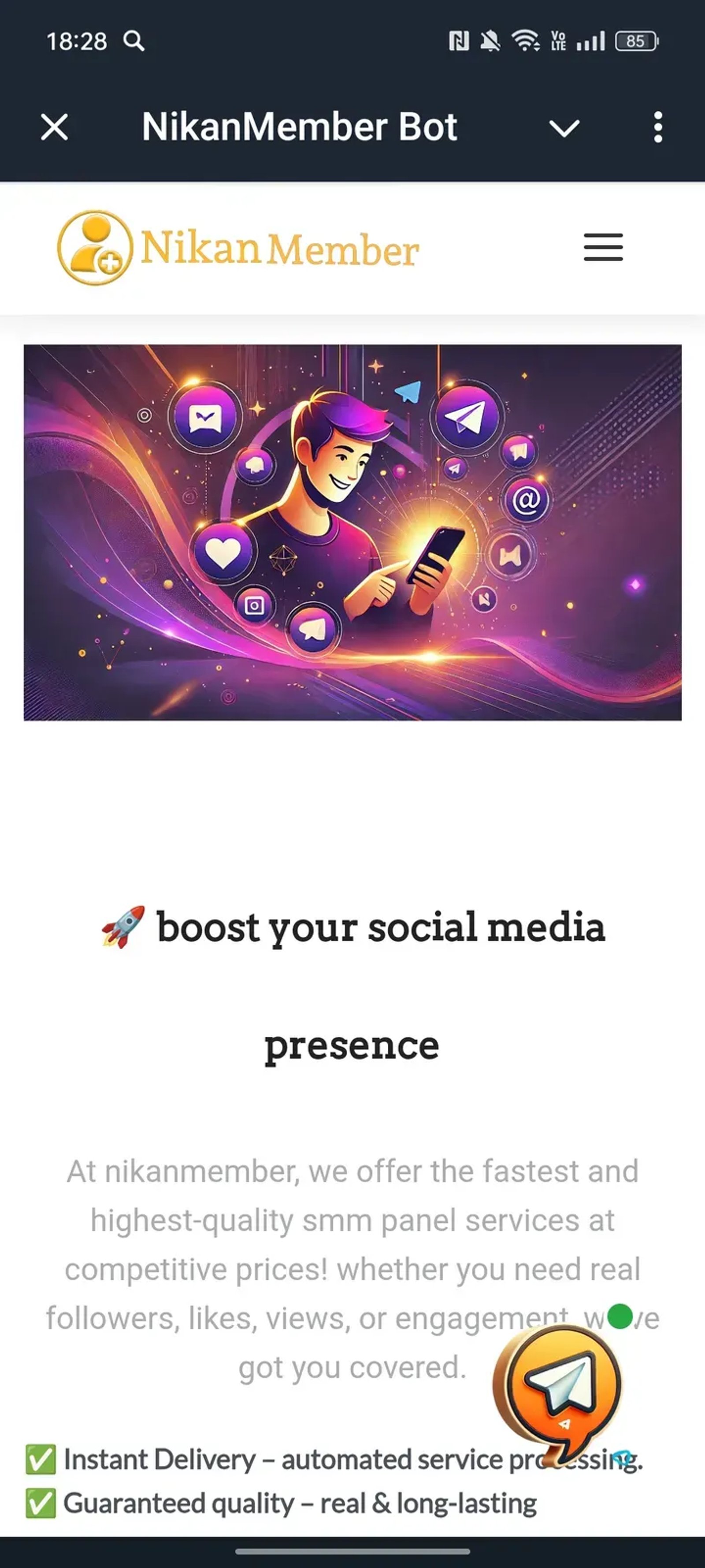 NikanMember Bot Telegram Screenshot 2