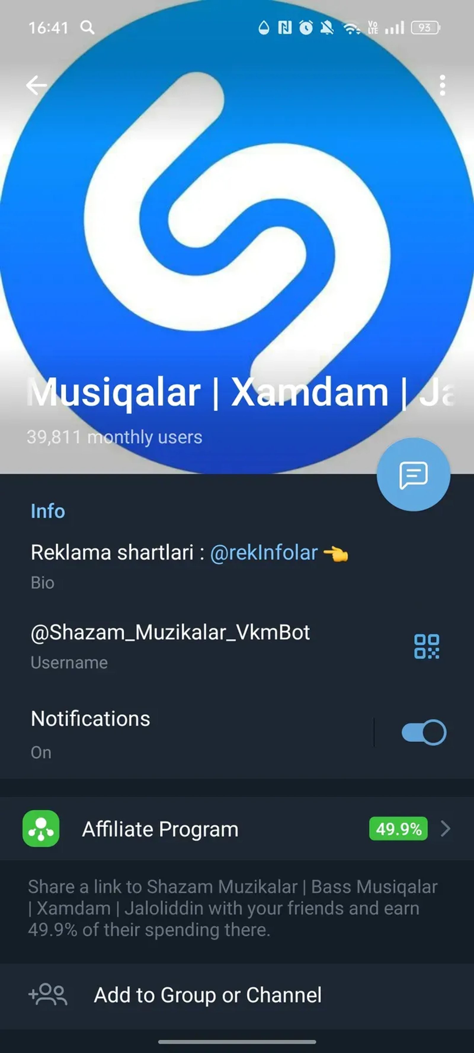 Shazam Muzikalar | Bass Musiqalar | Xamdam | Jaloliddin в Телеграм — скриншот 4