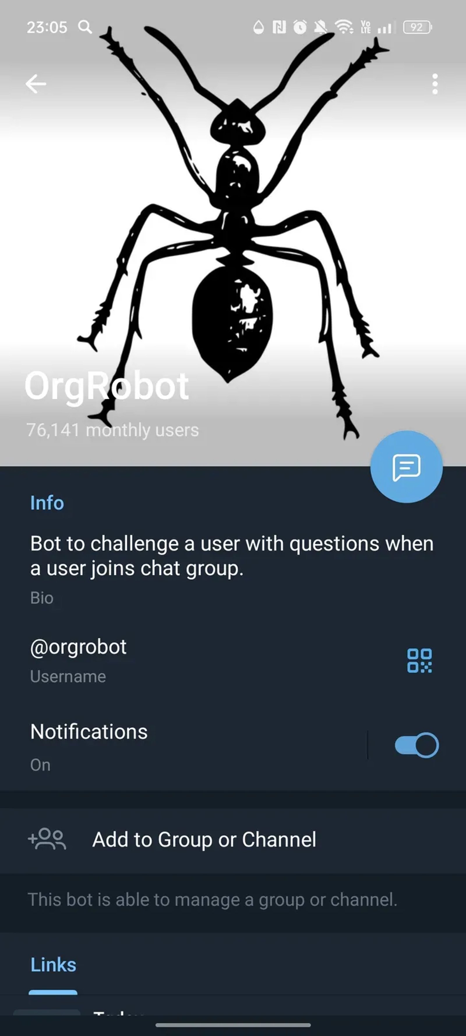 OrgRobot в Телеграм — скриншот 4