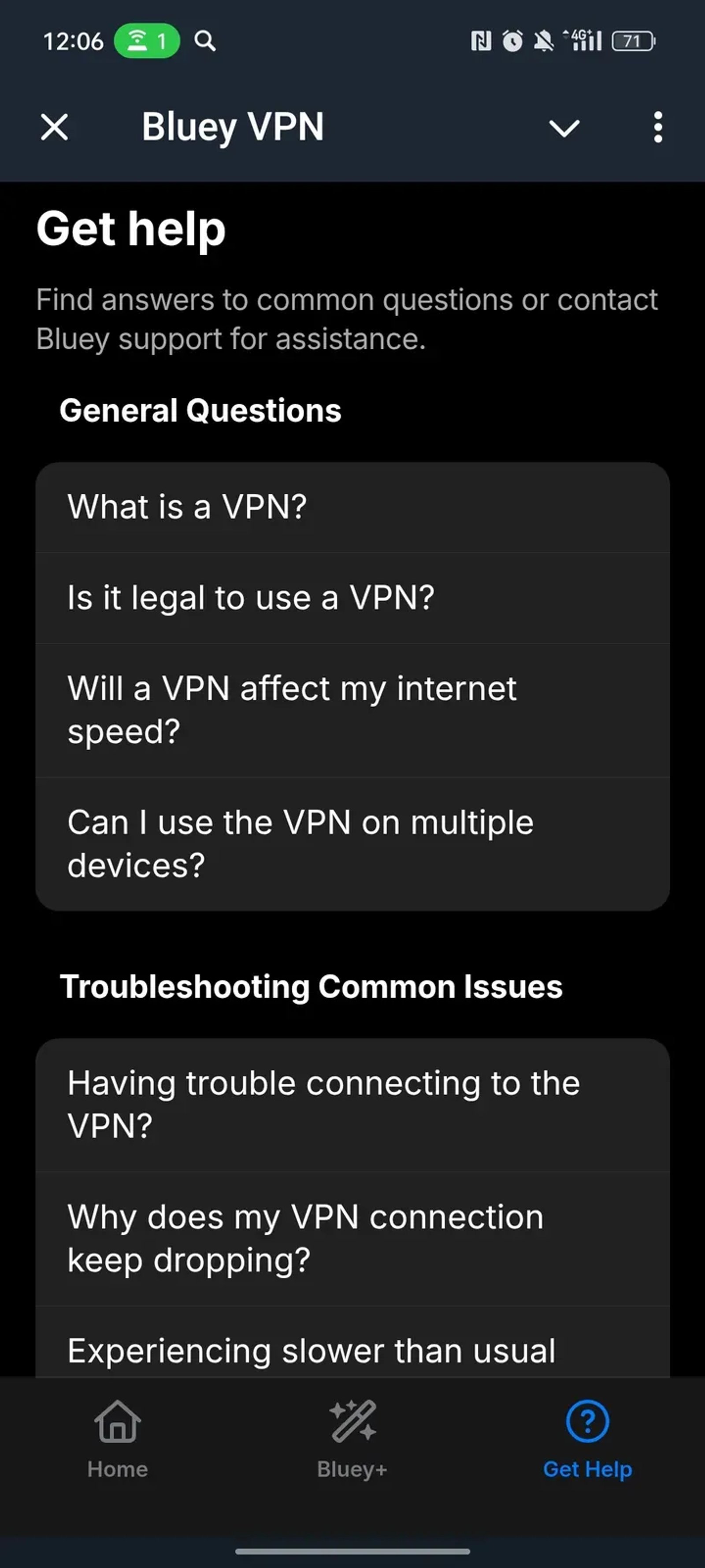 VPN Bluey - No More Blocked Content в Телеграм — скриншот 4