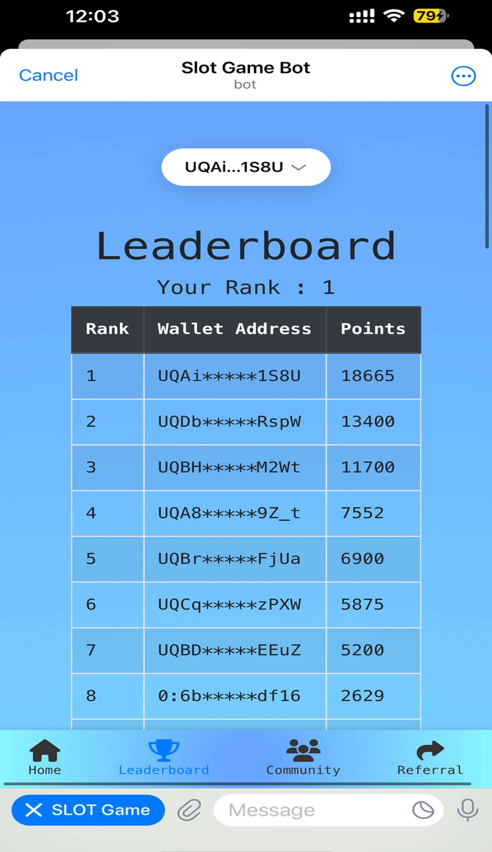 Slot Game в Телеграм — скриншот 2