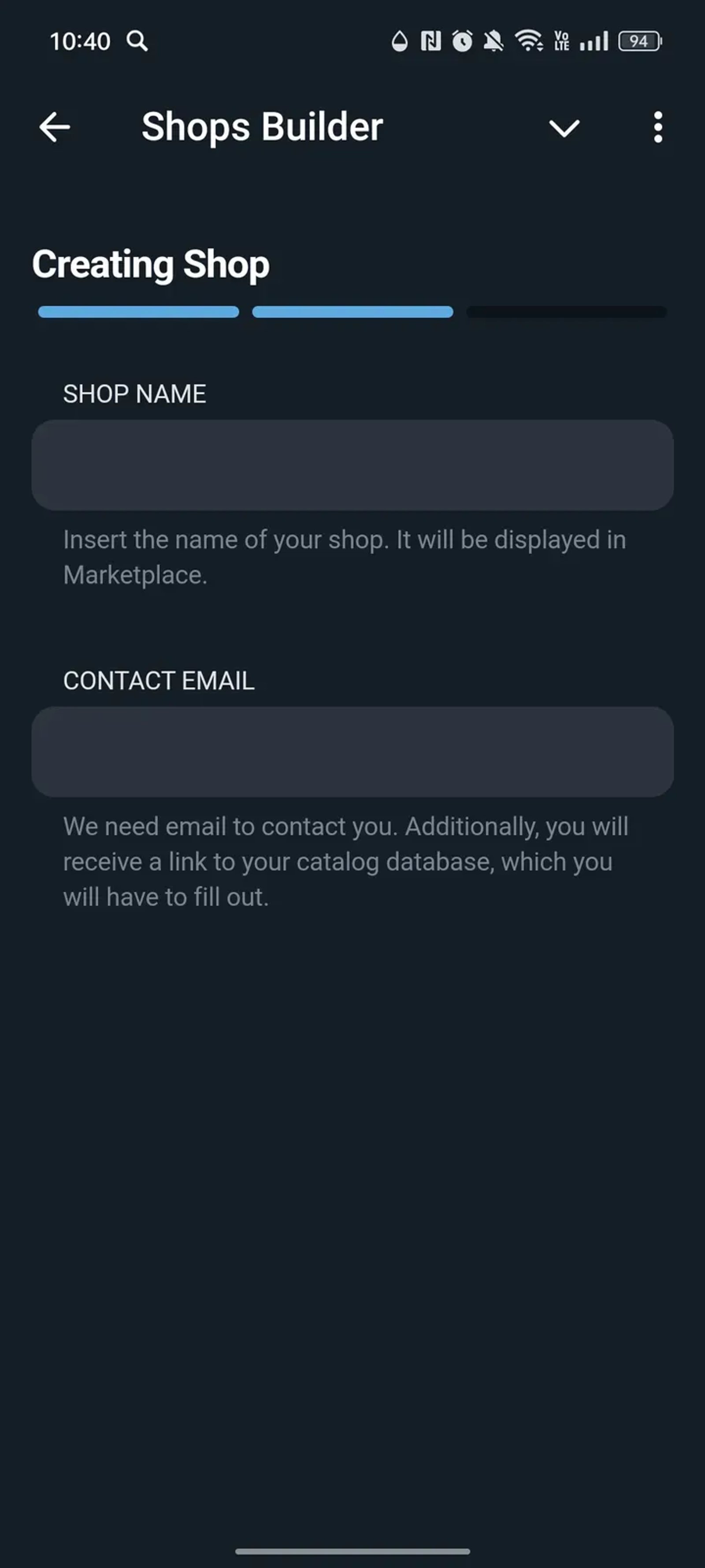 Shops Builder в Телеграм — скриншот 4